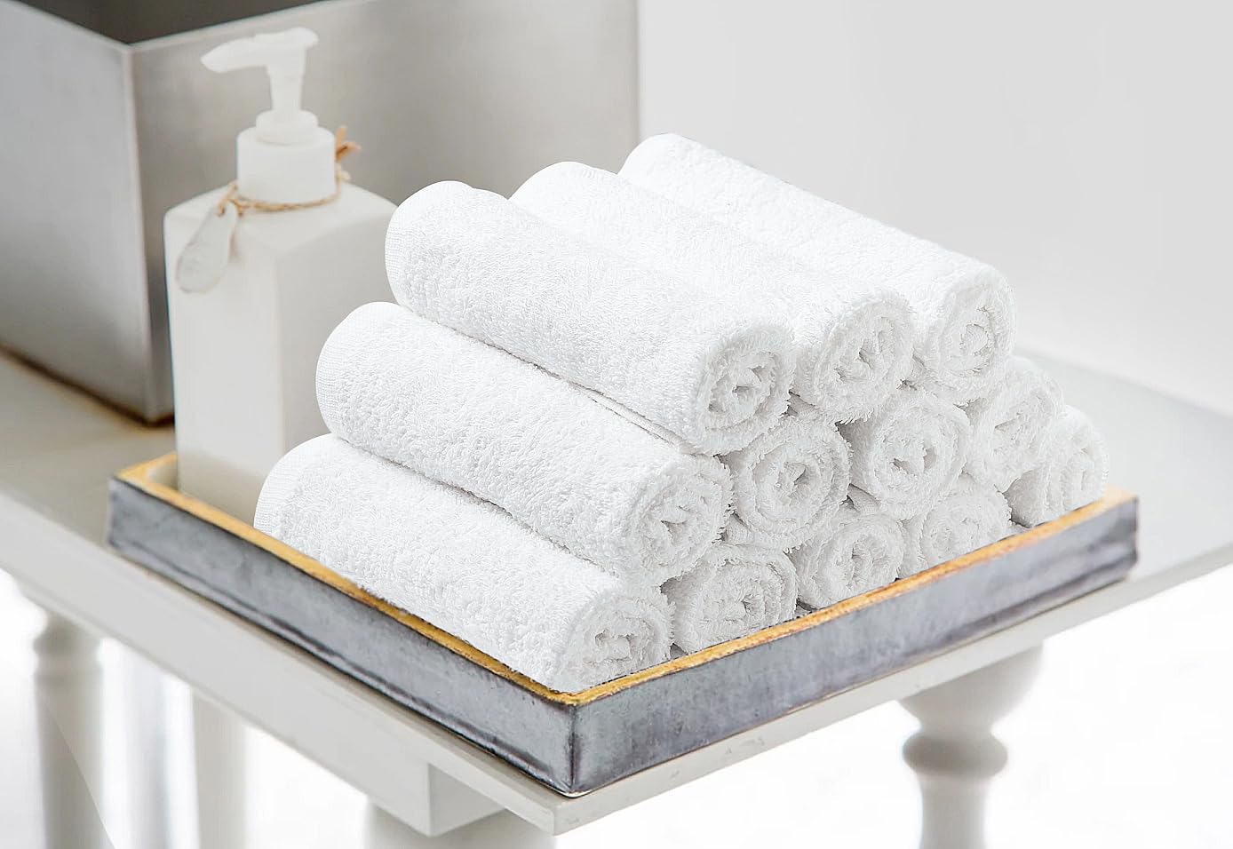 Avalon Towels Cotton Washcloths - (Pack Of 60) Size 12X12 Inches, 100% Ring Spun Cotton, Soft & Absorbent Face Towels, Gym Towel