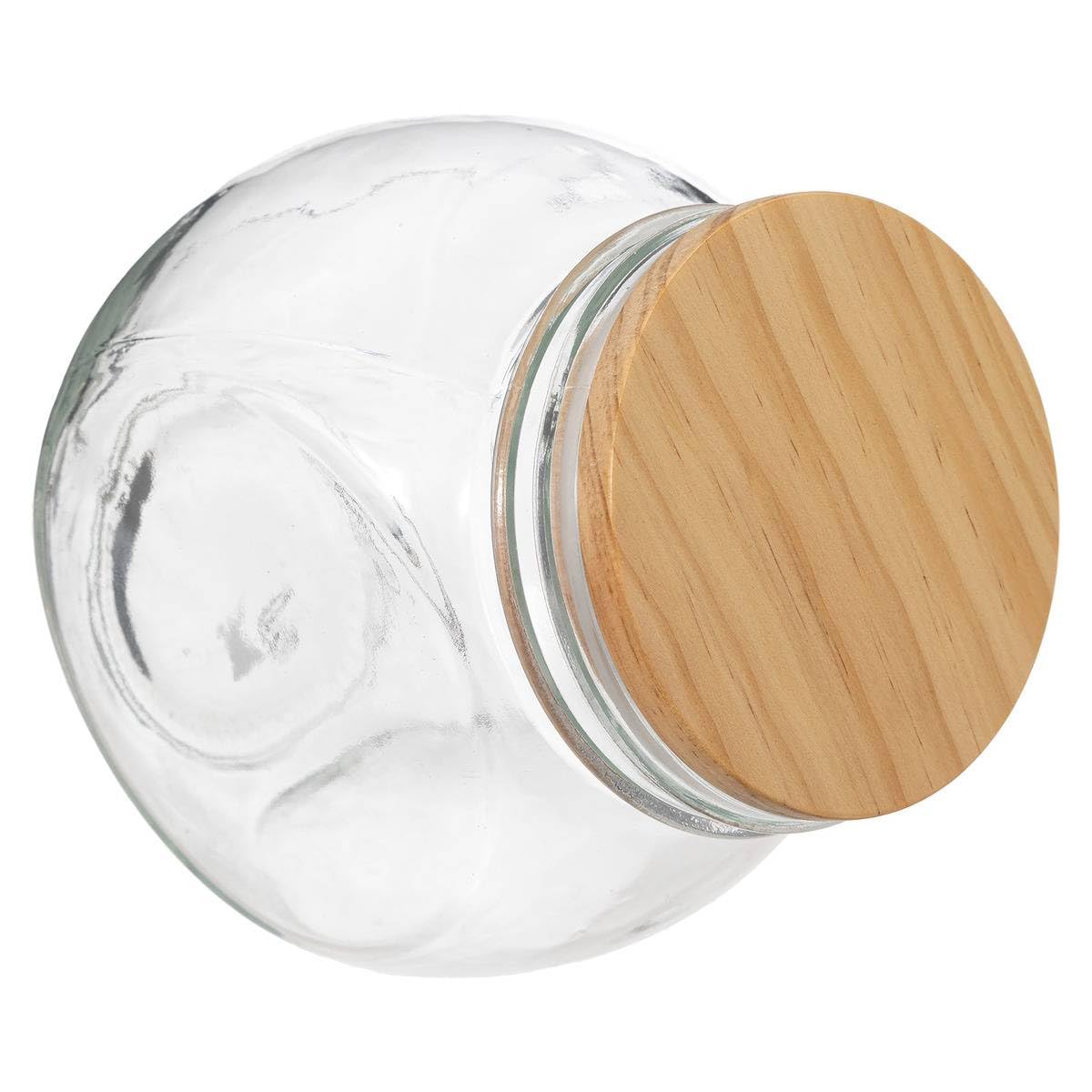Five - Glass Candy Jar with Wooden Lid 0.65 L