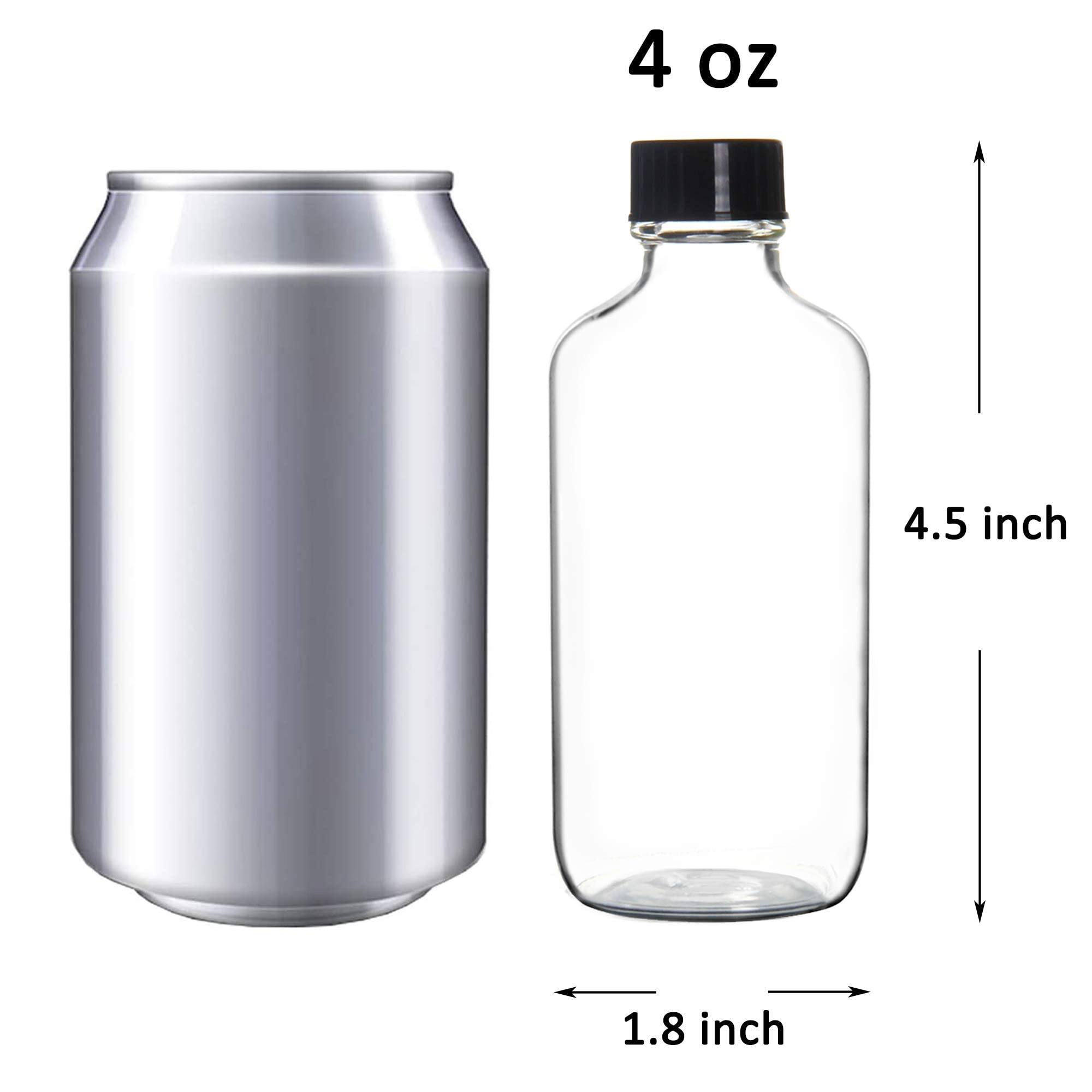 Youngever 16 Pack Empty Glass Bottles With Lids, Refillable Container For Essential Oils, Vanilla Extract And More (4 Ounce)