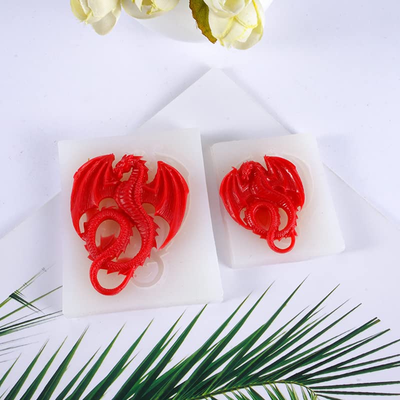 Cestony One Big One Small 2Pcs Flying Dragons Silicone Molds For Diy Cake Fondant Biscuit Cookies Soap Sugar Pudding Chocolate H
