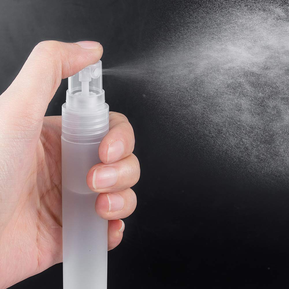 Benecreat 12Pcs 20Ml Mini Plastic Spritzer Bottle Frosted Fine Mist Spray Tubes, 2Pcs Transfer Pumps, 4Pcs Funnels And 4Pcs Pipe
