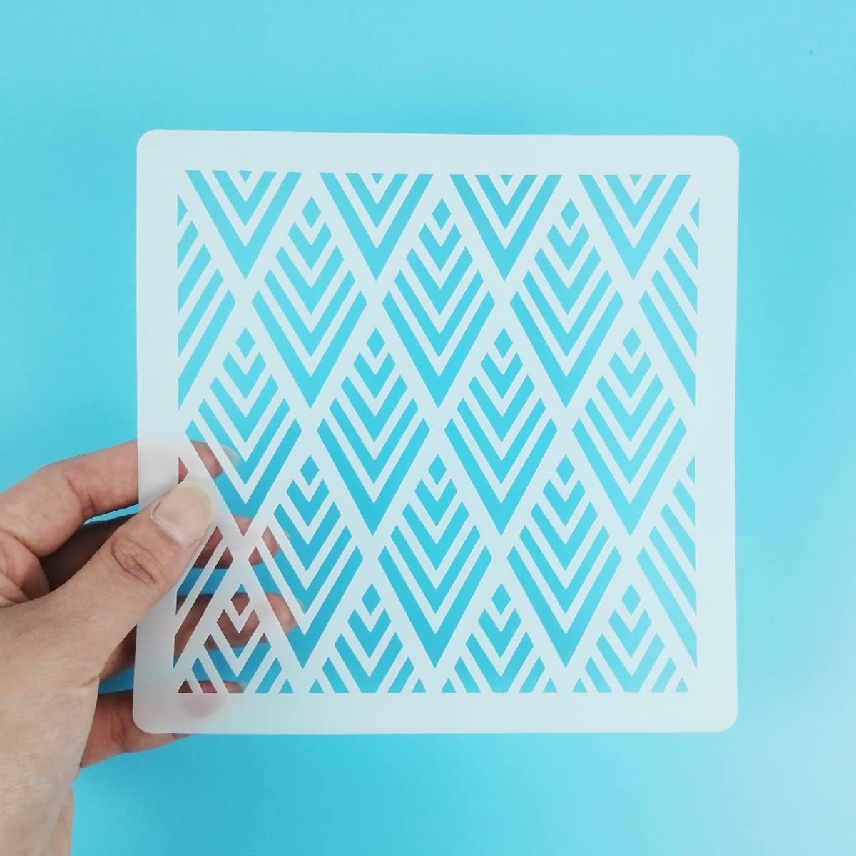 6X6In Cookie Stencils For Royal Icing Cookies Sugar Cookie, 16 Pcs Reusable Plastic Biscuit Cake Stencils With Checkered Buffalo