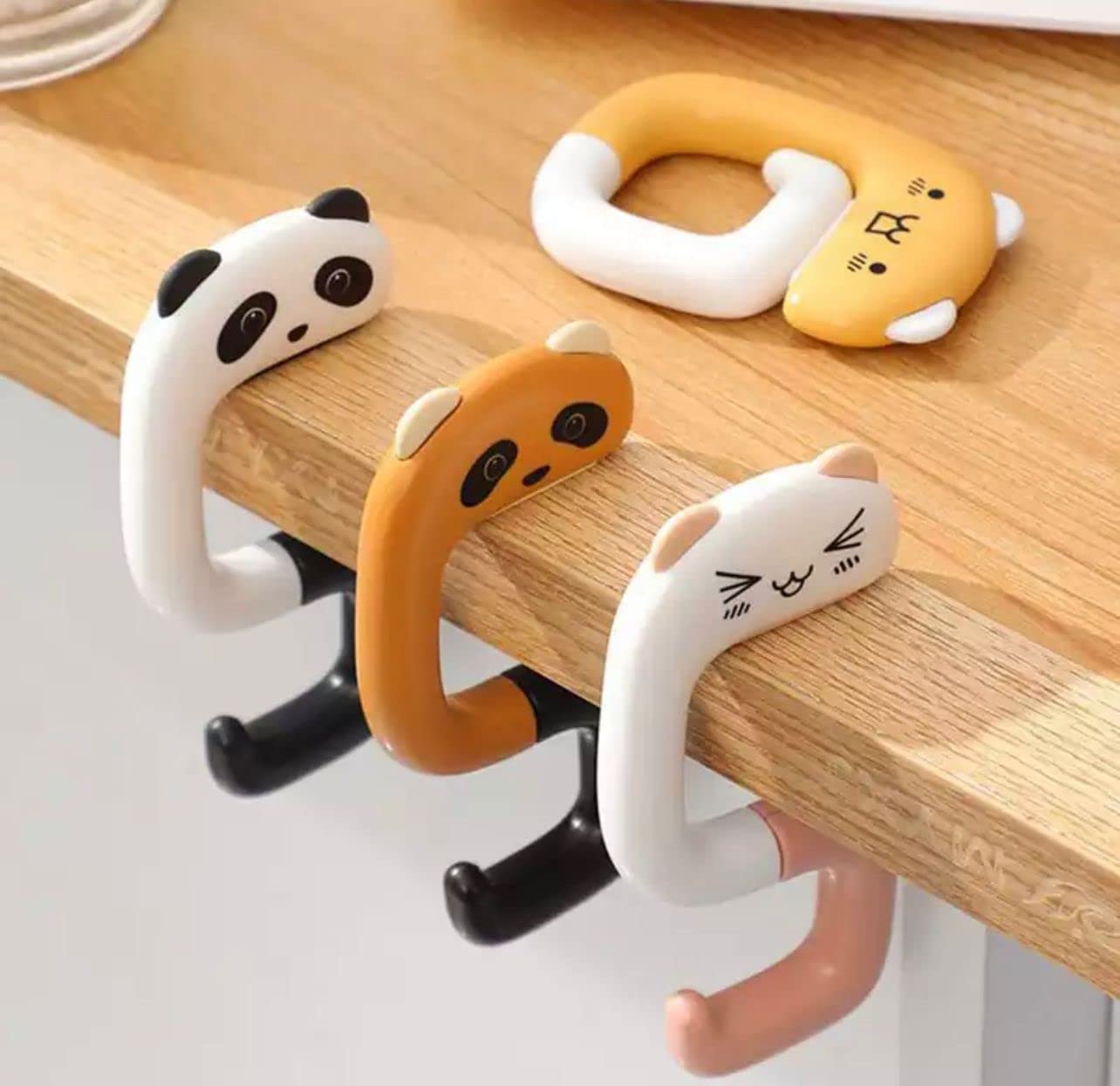 Bosig Cute Portable Folding Bag Hook Hanger Purse Handbag Holders Foldable Table Hook Handbag Organizer Office Desk Side Tableto