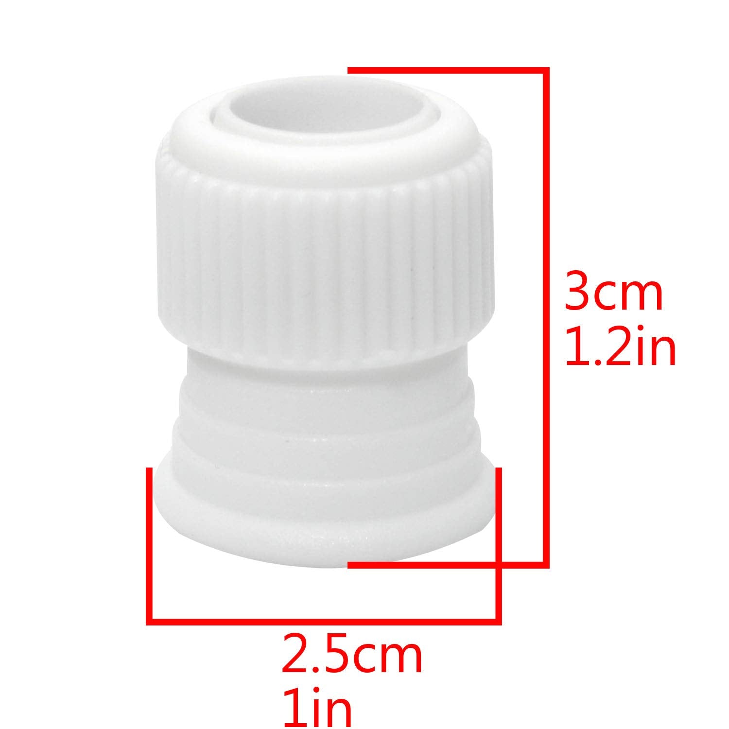 Zzhxsm Plastic 10 Pcs Standard Couplers Cake Decorating Pipe Tip Couplers For Icing Nozzles, White