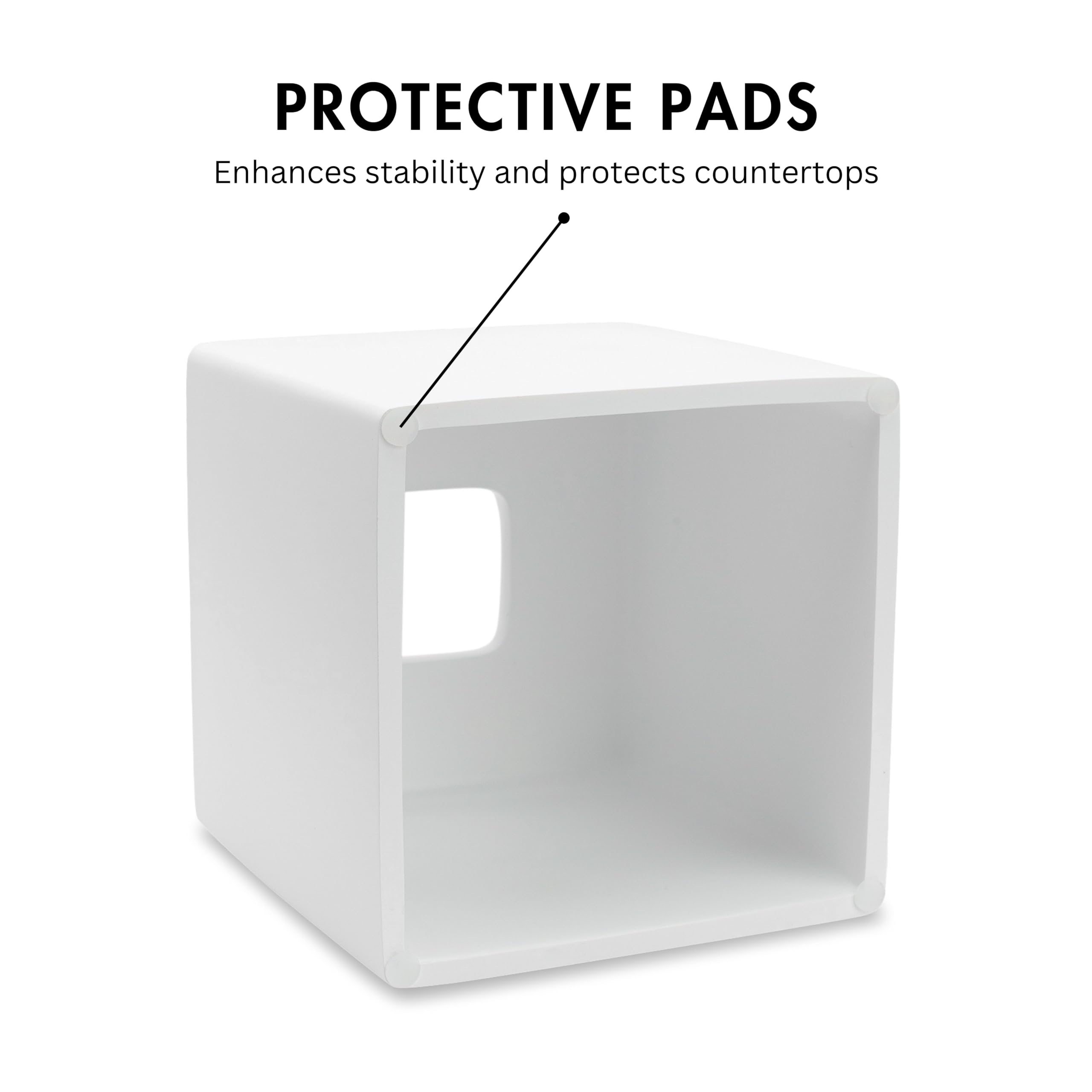 Yew Design Matte White Square Tissue Box Cover, Decorative Tissue Box Dispenser For Bathroom, Parlors, Office, Bedroom Dresser,