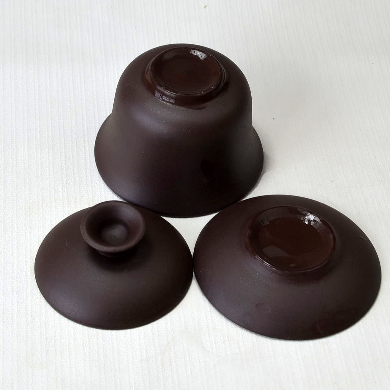 Yxhupot Gaiwan 150Ml Sancaiwan Brown Teacup 5Oz Tureen Tray Cup Tea Lid Bowl Saucer (Brown)