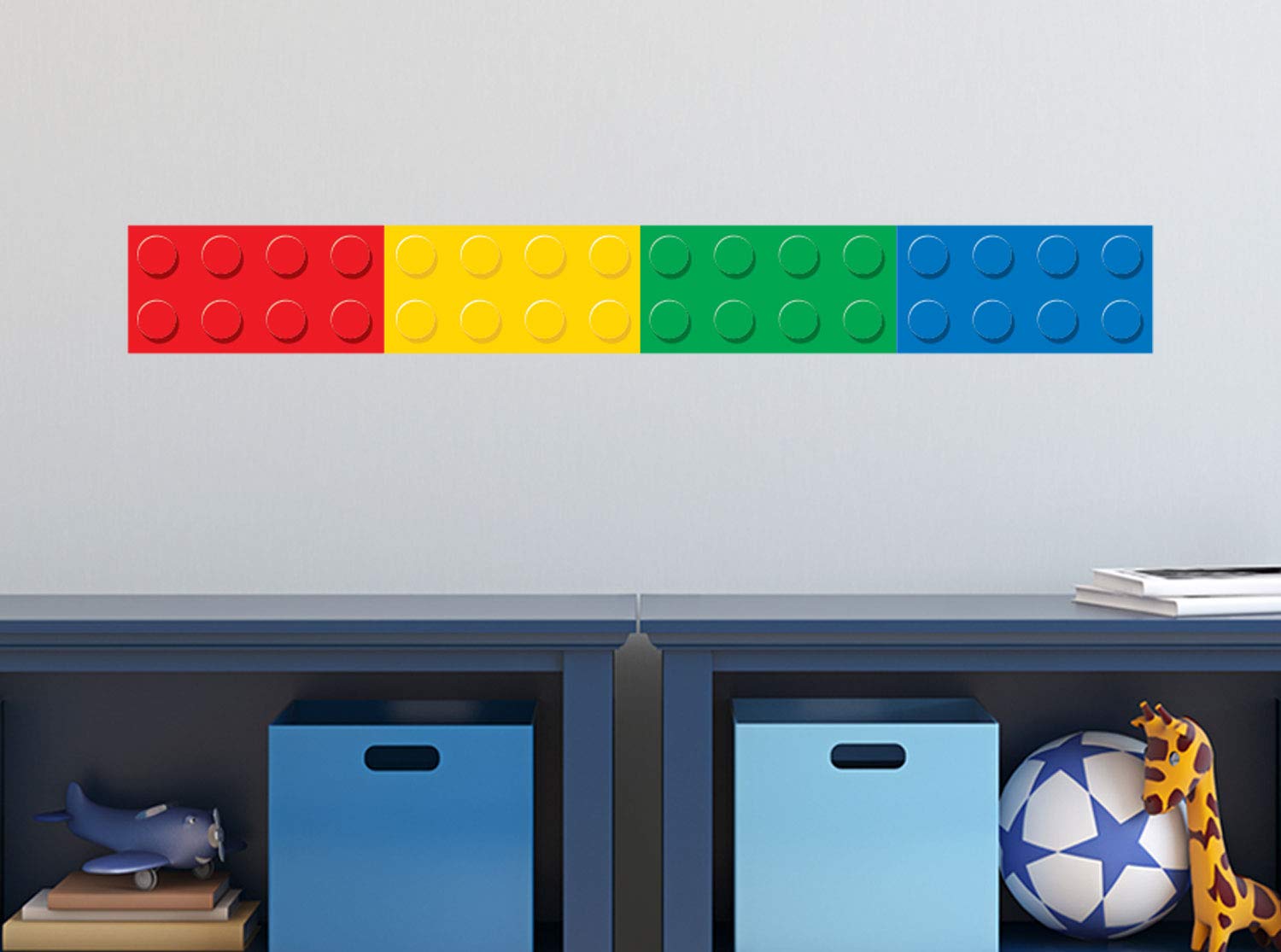 Sunny Decals Large Brick Wall Border Fabric Wall Decal - 2 Piece Set - Each 25 Inches X 6.25 Inches. Removable, Reusable And Rep