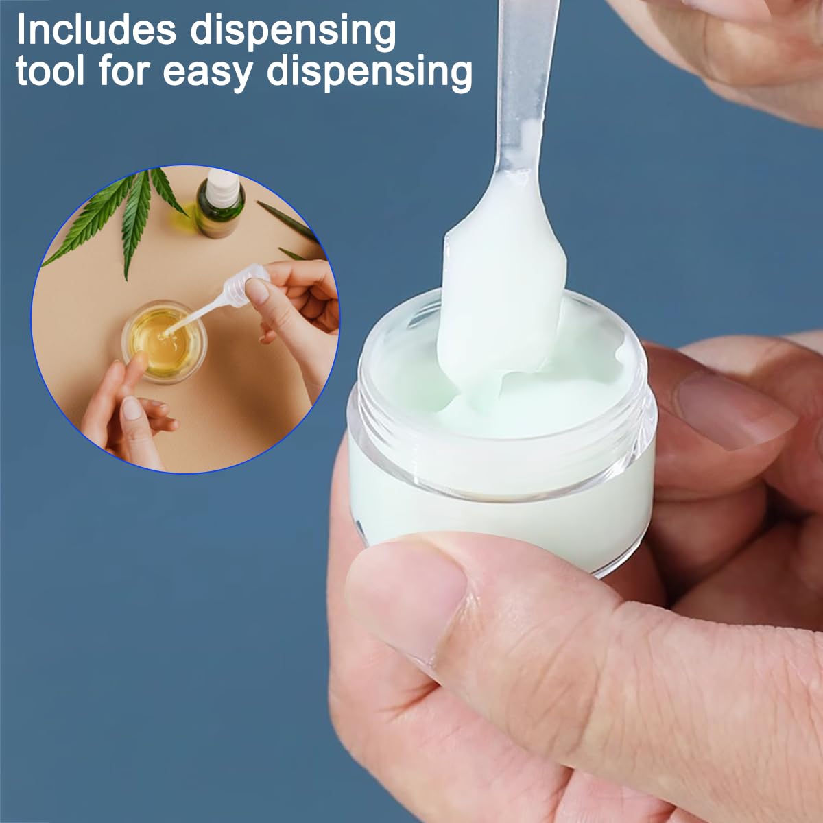 18 Pcs Makeup Travel Containers With Lids 3/5/10/15/ 20 Gram Size Cosmetic Jars With 4 Pcs Mini Spatulas And Dropper, Round Clea