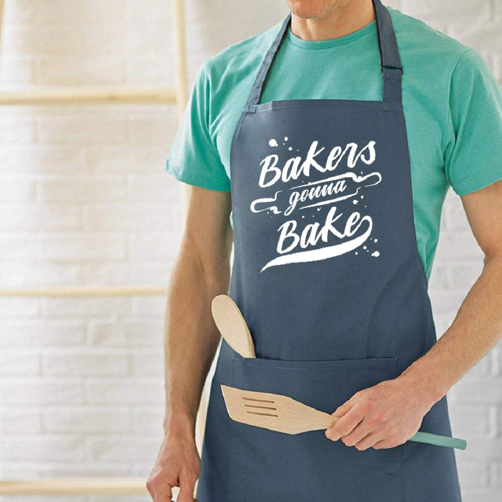 Funny Baking Aprons For Women Men, Cute Baking Gifts For Bakers, Kitchen Cooking Apron With 2 Pockets, Birthday Housewarming Mot