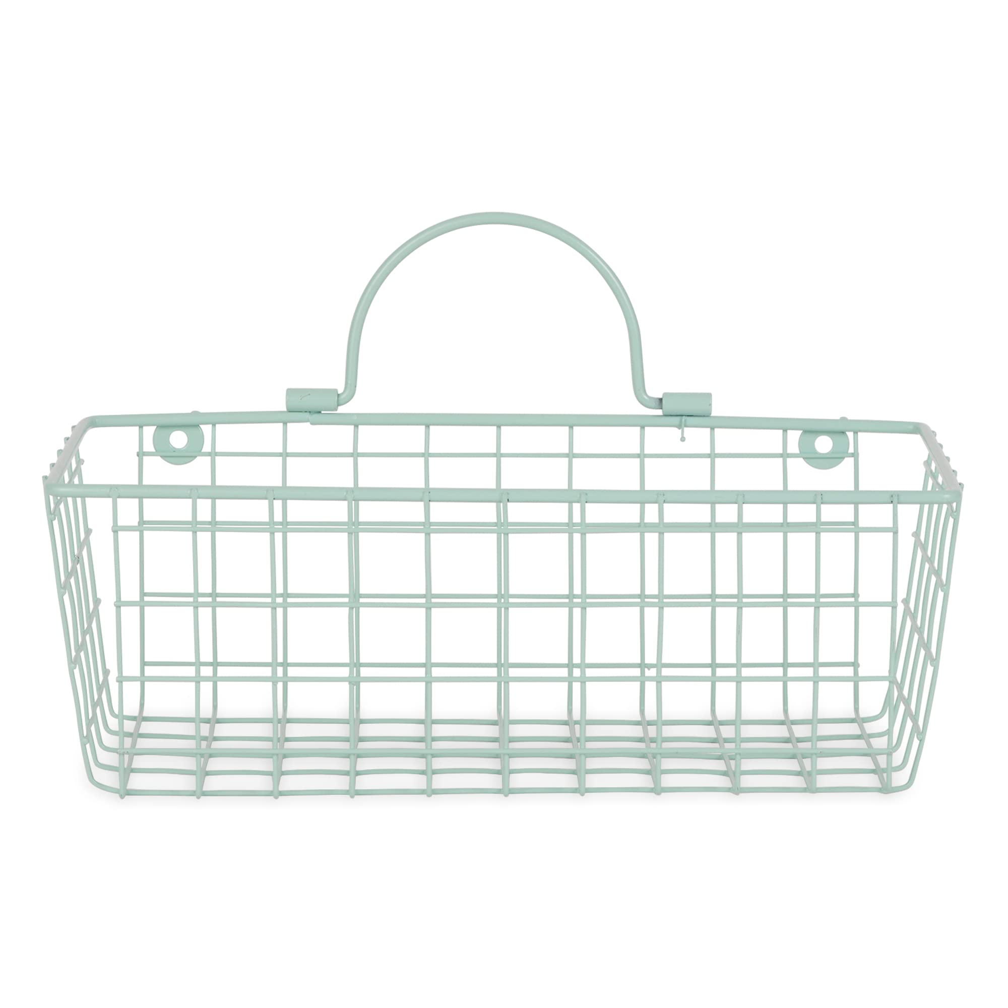 SMALL AQUA WIRE WALL BASKET SET/2