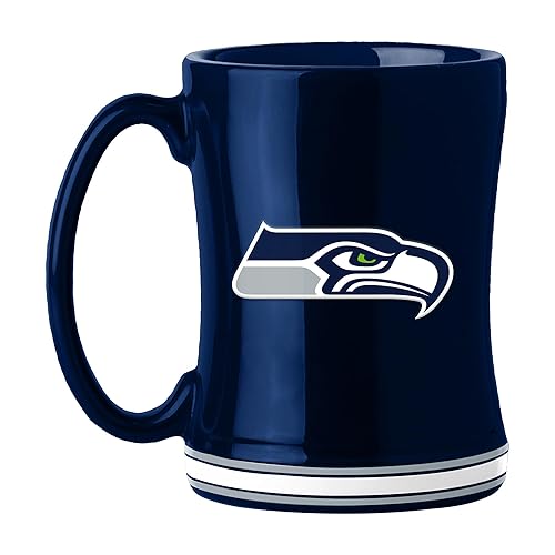 Seattle Seahawks Coffee Mug 14oz Sculpted Relief Team Color