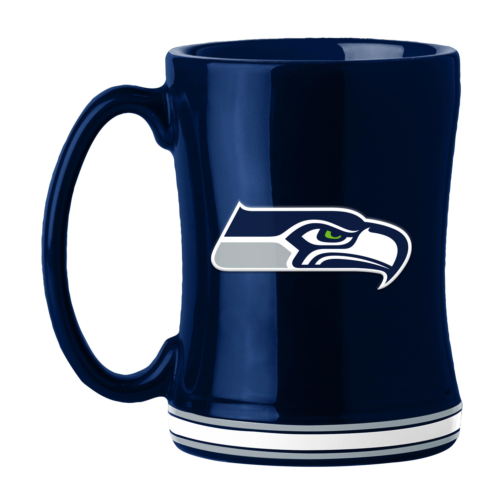 Seattle Seahawks Coffee Mug 14oz Sculpted Relief Team Color