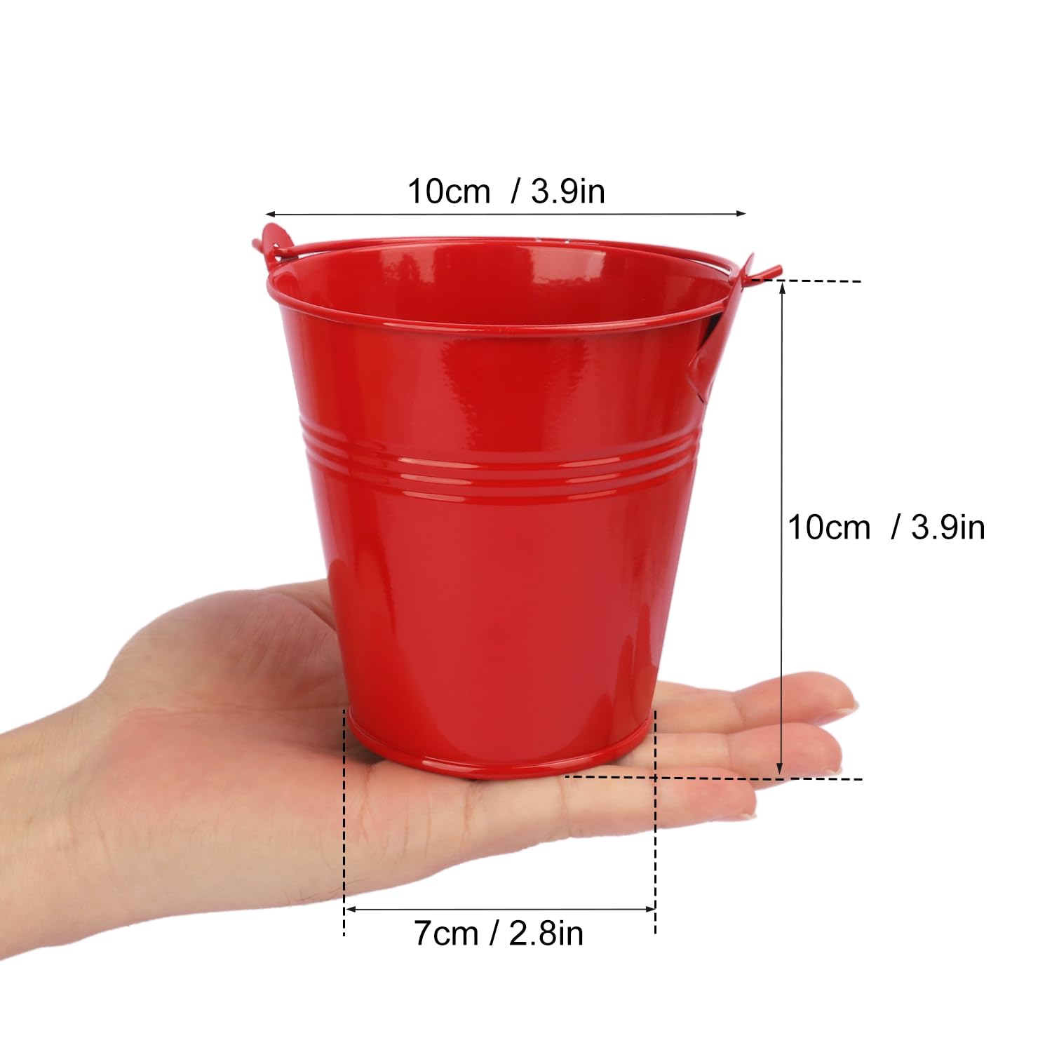 15 Pack 4 Inch Red Iron Pail, Metal Buckets With Handle, Easter Bucket,Pencil Holder And Flower Pots, Used To Carry, Store, Or E
