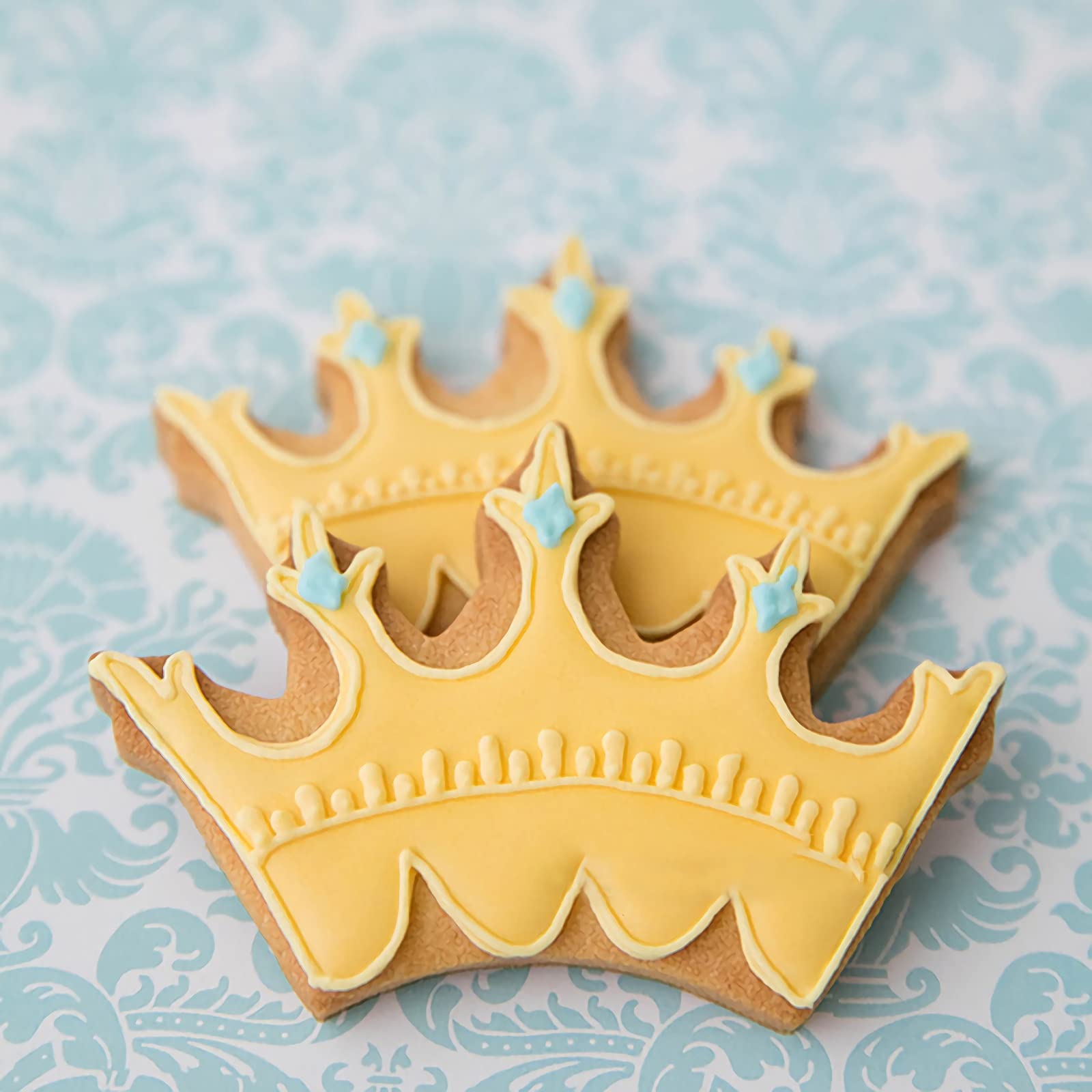 Crown Cookie Cutters Shapes Set Of 7 - Stainless Steel Metal King Crown, Queen Crown, Prince Crown, Princess Crown, Diamond, Iri