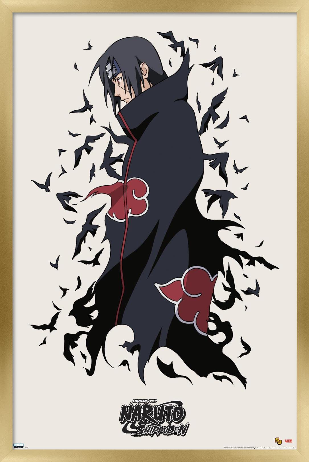 Trends International Naruto Shippuden - Itachi Wall Poster, 22.375'' X 34'', Gold Framed Version
