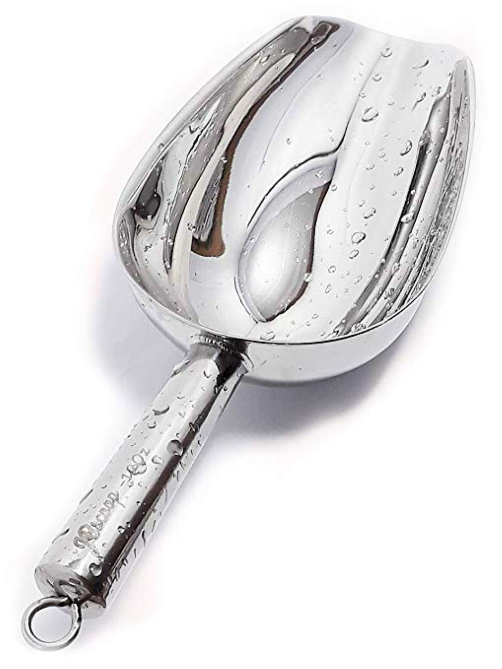 Jbscoop Stainless Steel Scoop For Ice, 9.6 Inch Metal Food Scoop Kitchen Bar Party Wedding Heavy Duty Dishwasher Safe - 8 Oz