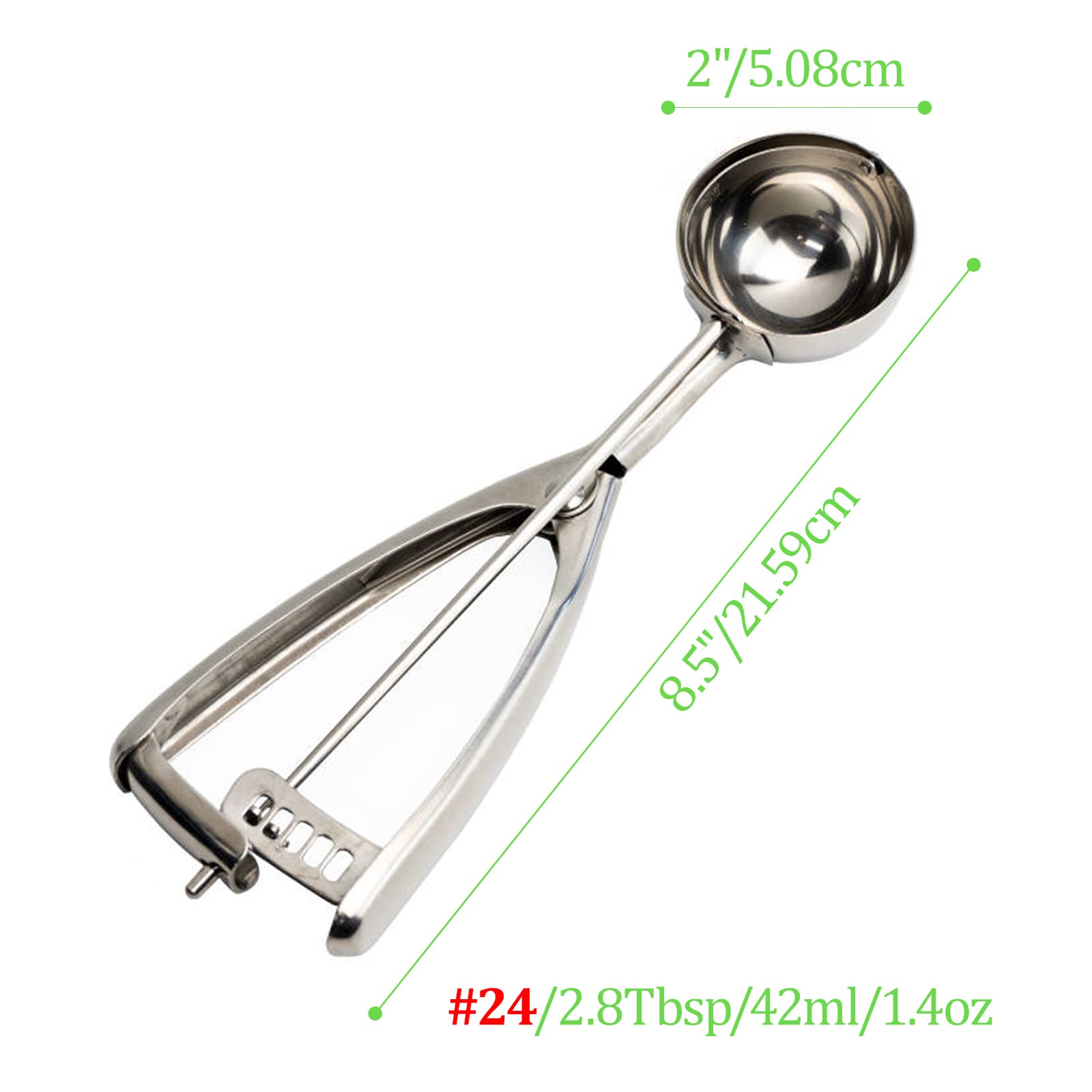 Medium Cookie Scoop For Baking, 2.8 Tablespoons/ 42 Ml/ 1.4 Oz Ball Cookie Dough Scoop - Spring-Loaded Ice Cream Scoop 18/8 Stai