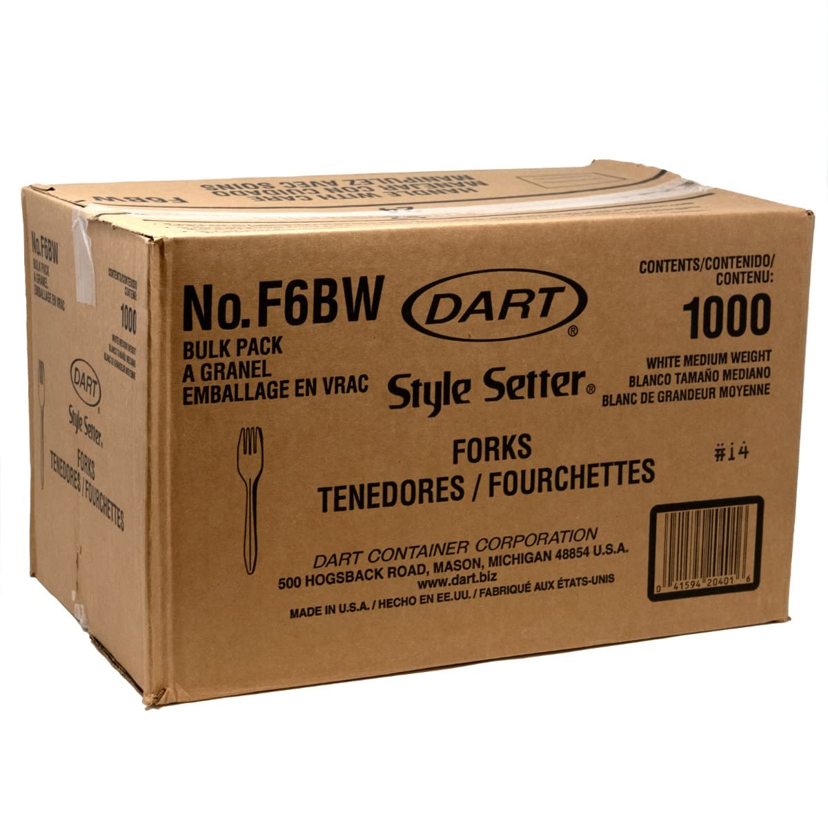Style Setter Mediumweight Plastic Forks, White, 1000/Carton