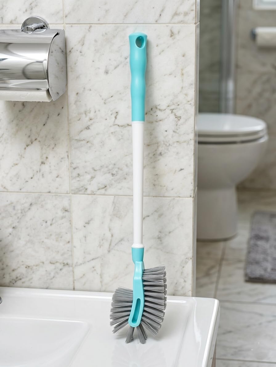 360 Deep Cleaning Toilet Brush With Ergonomic Long Handle  Durable Bathroom Cleaning Brush For HardToReach Corners(Round) (Ho