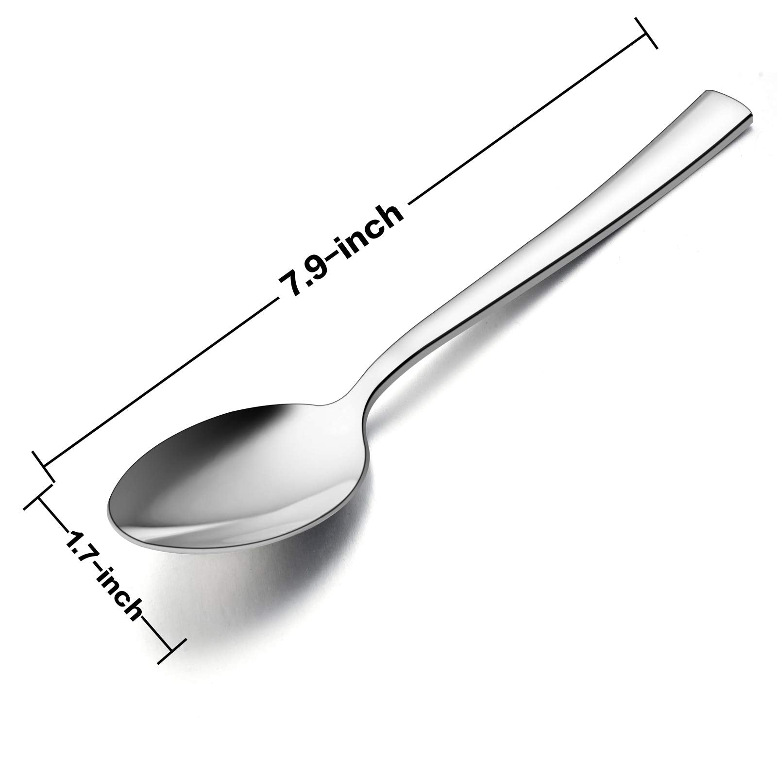 Dinner Spoons Set Of 12, E-Far 7.9 Inch Stainless Steel Soup Spoons Tablespoons For Home, Kitchen Or Restaurant, Non-Toxic & Mir