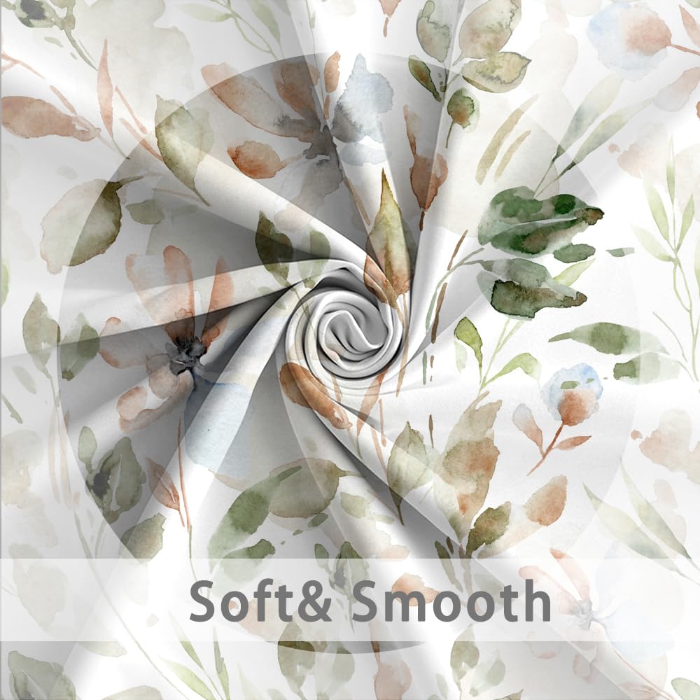 Ruelvth Stall Shower Curtain, Watercolor Pink Floral Shower Curtain For Bathroom Waterproof Green Botanical Rv Shower Curtain Se