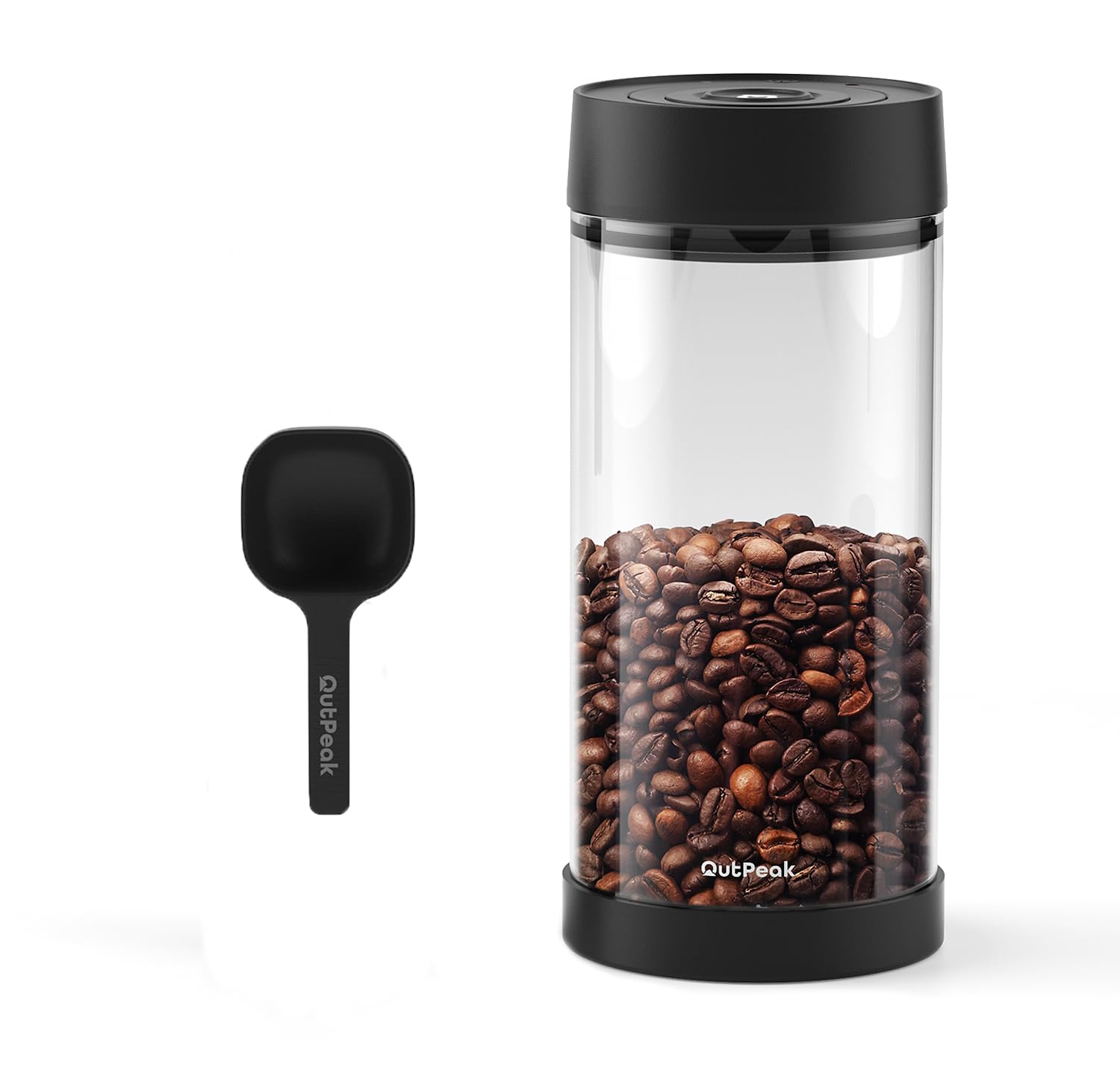 Outpeak Neo 1.35L, 6-Month Fresh Coffee Bean Storage, Large Auto Vacuum Coffee Canister, Holds 17.6 Oz Of Coffee Beans, One-Butt