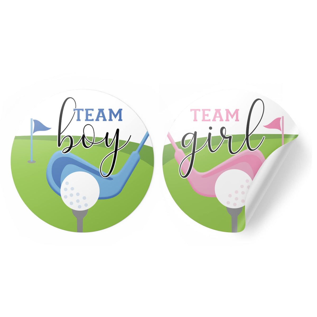 Golf Gender Reveal Party - Team Boy Or Team Girl Stickers - 40 Labels - Putters Or Pearls Themed Gender Reveal