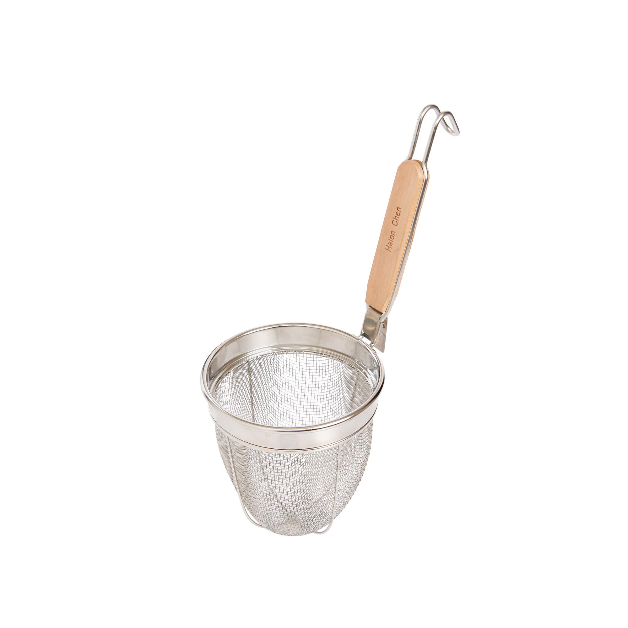 Helens Asian Kitchen Spider Strainer, 6-Inch Stainless Steel Mesh Strainer Basket With 7.5-Inch Bamboo Handle