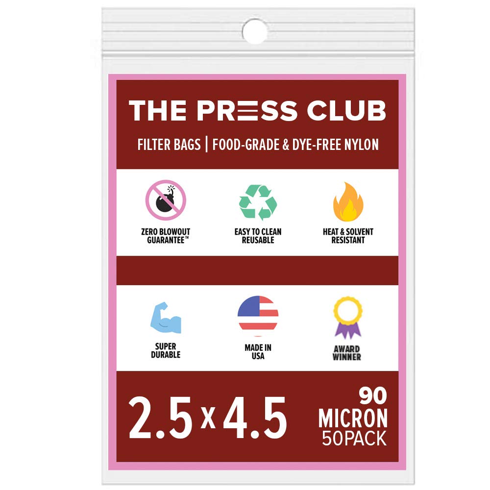 90 Micron | Premium Nylon Tea Filter Bags | 2.5'' X 4.5'' | 50 Pack