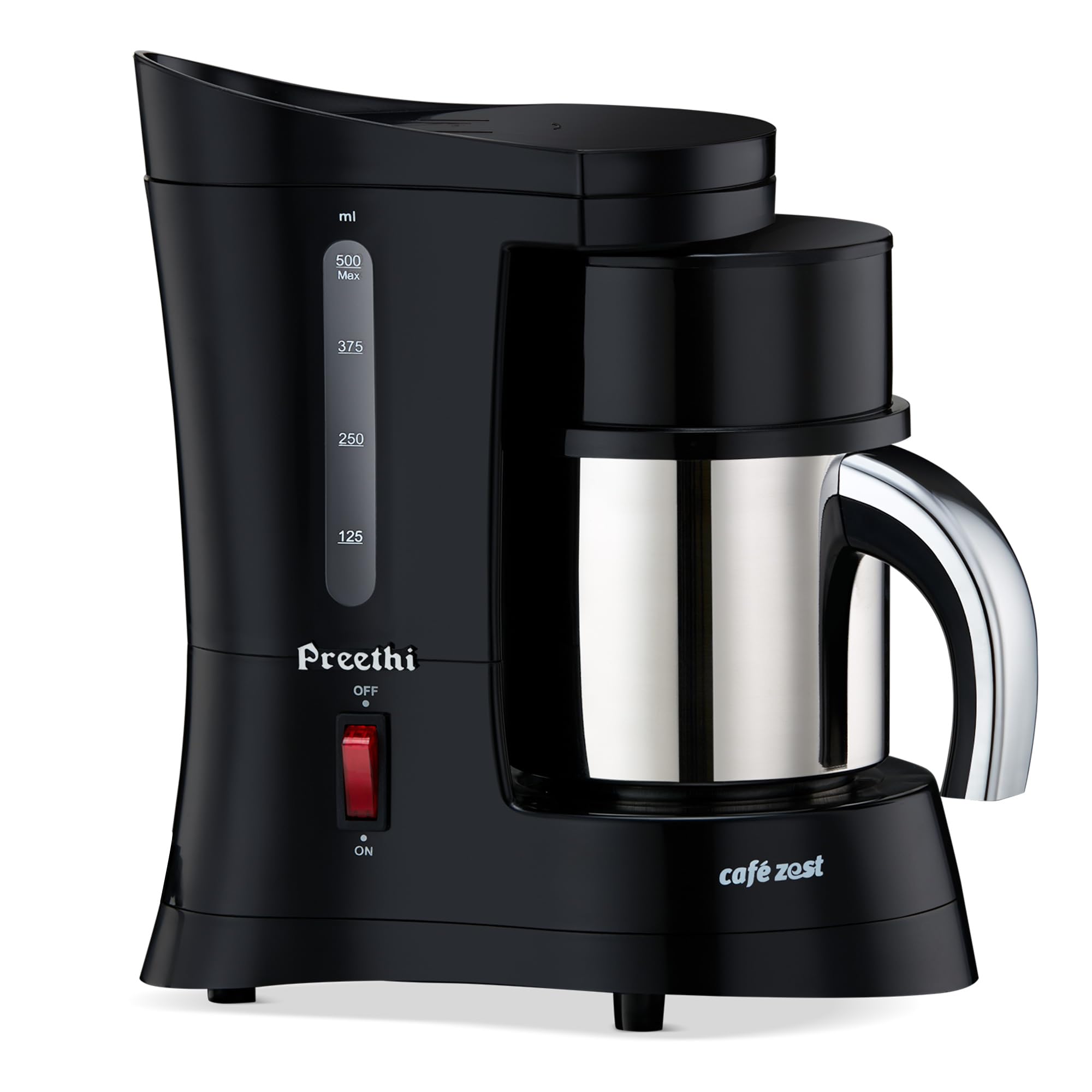 Preethi Cafe Zest Drip Coffee Maker| 450W Coffee Machine For Home | 500Ml Capacity | Black (Cm 210)