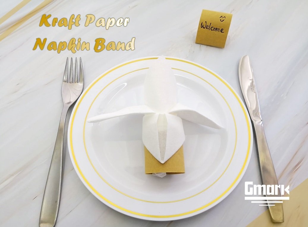 Gmark Paper Napkin Band Box Of 500 (Kraft Color) Gm1087A