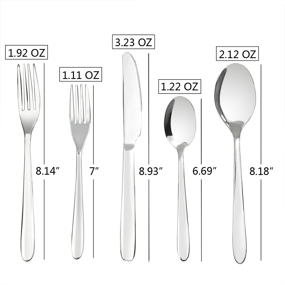 Kekow 60-Piece Stainless Steel Flatware, Cutlery Set, Service For 12