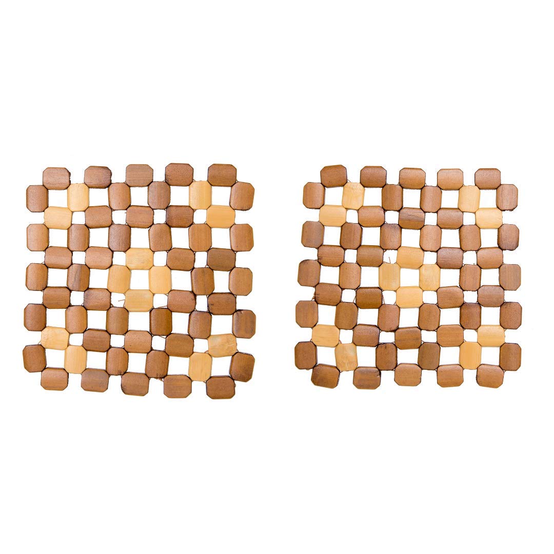 Bamboo Trivet Set For Hot Pots Pans | Table And Countertop Protection Modern Farmhouse Kitchen D  Cor | Must-Have Kitchen Items