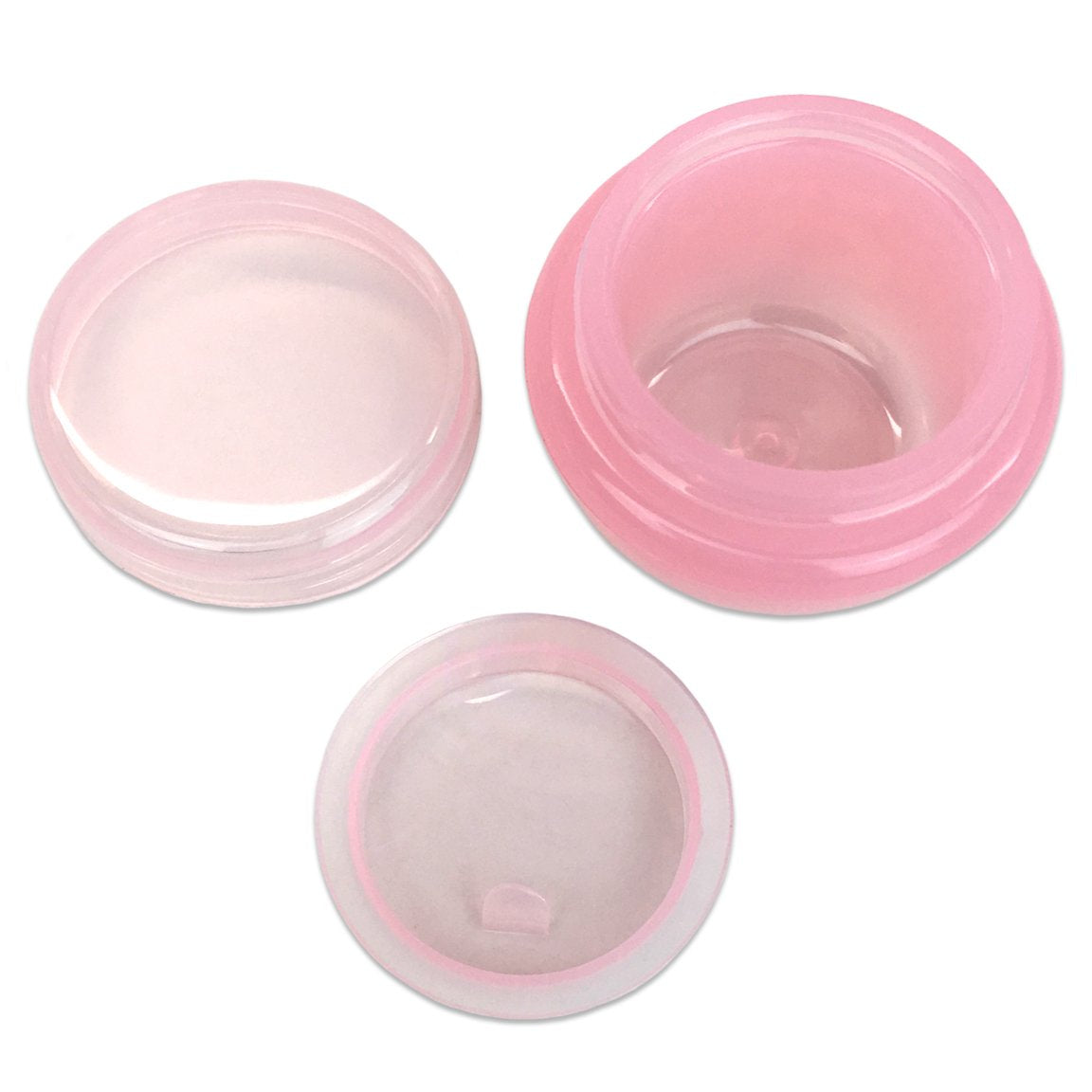 Beauticom 24 Pieces 10G/10Ml Pink Frosted Container Jars With Inner Liner For Lotion, Toners, Lip Balms, Makeup Samples - Bpa Fr