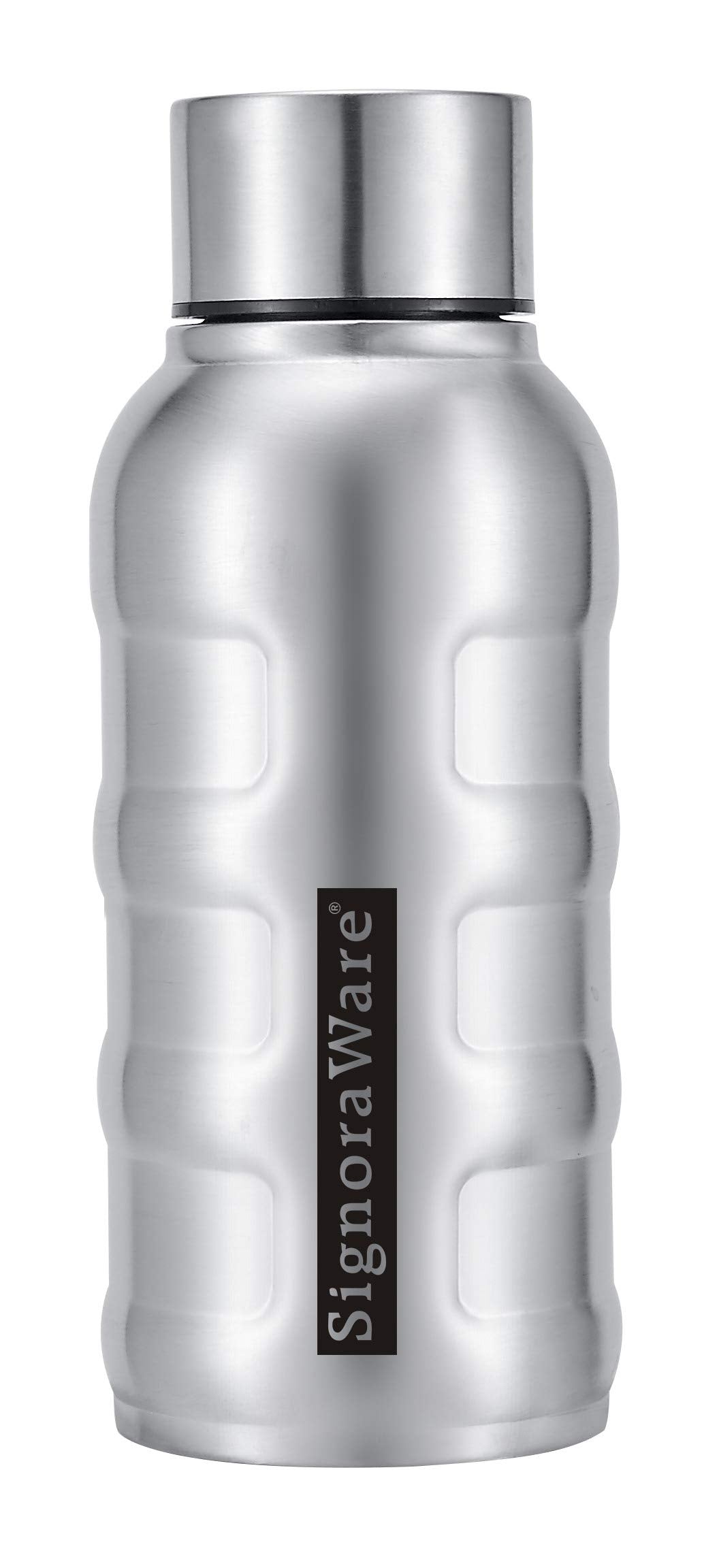 Signoraware Spencer Single Walled Stainless Steel Fridge Water Bottle, 600 Ml,, Silver