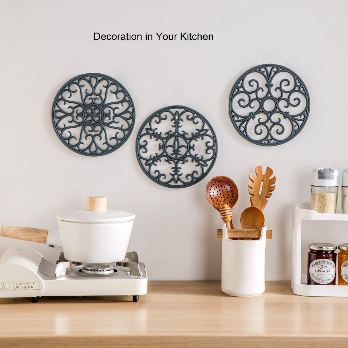 Silicone Trivet Mat - Hot Pot Holder Hot Pads For Table & Countertop - Teapot Trivet Kitchen Trivets - Non-Slip & Heat Resistant