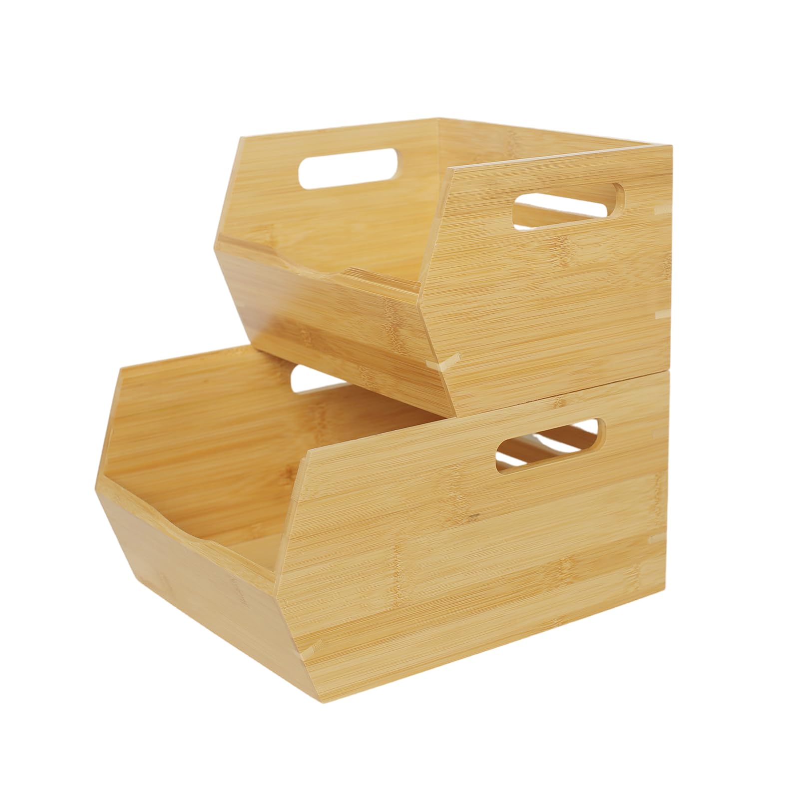 Ninebendstreams Bamboo Pantry Storage Bins