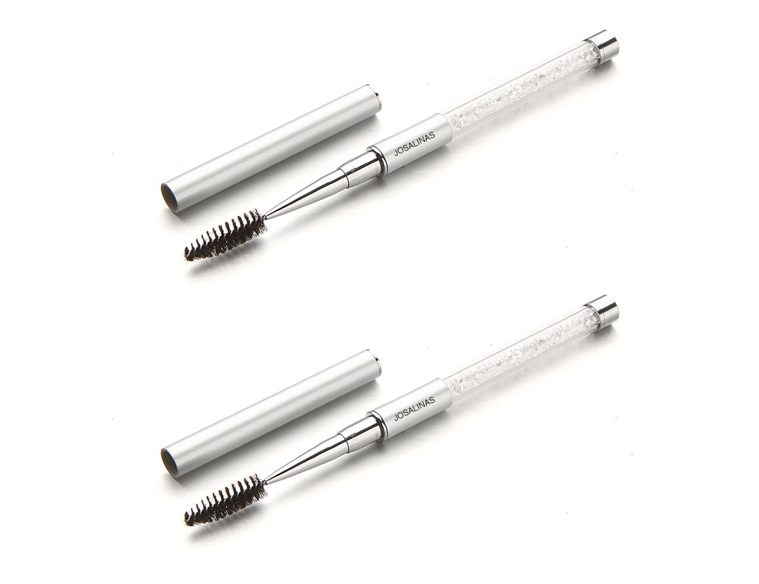 Josalinas 2Pcs Mascara Brushes Eyebrow Eyelash Brushes Mascara Wands Applicators Eye Brushes Portable Cosmetic Brushes With Cap