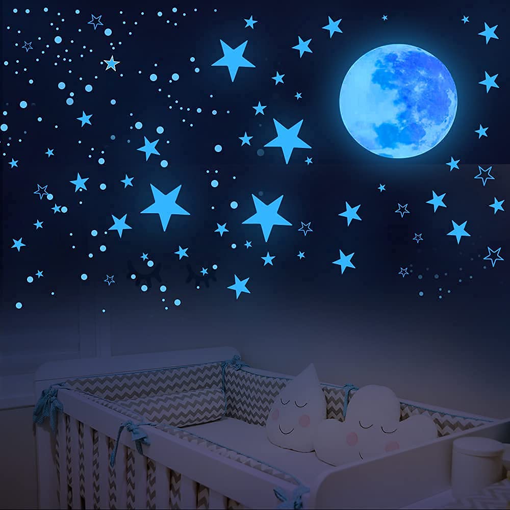 Glow in The Dark Stars for Ceiling Star Decorations for Bedroom Kids Boys Girls Room Decor Cool Things for Your Room Wall Stickers for Bedroom Play Room Living Room Wall Decorations Baby Room Decor