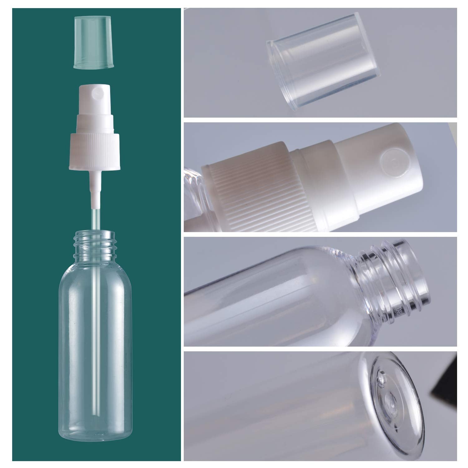 Zoizocp Spray Bottles, 2.7Oz/80Ml Clear Empty Fine Mist Plastic Mini Travel Bottle Set, Small Refillable Liquid Containers With