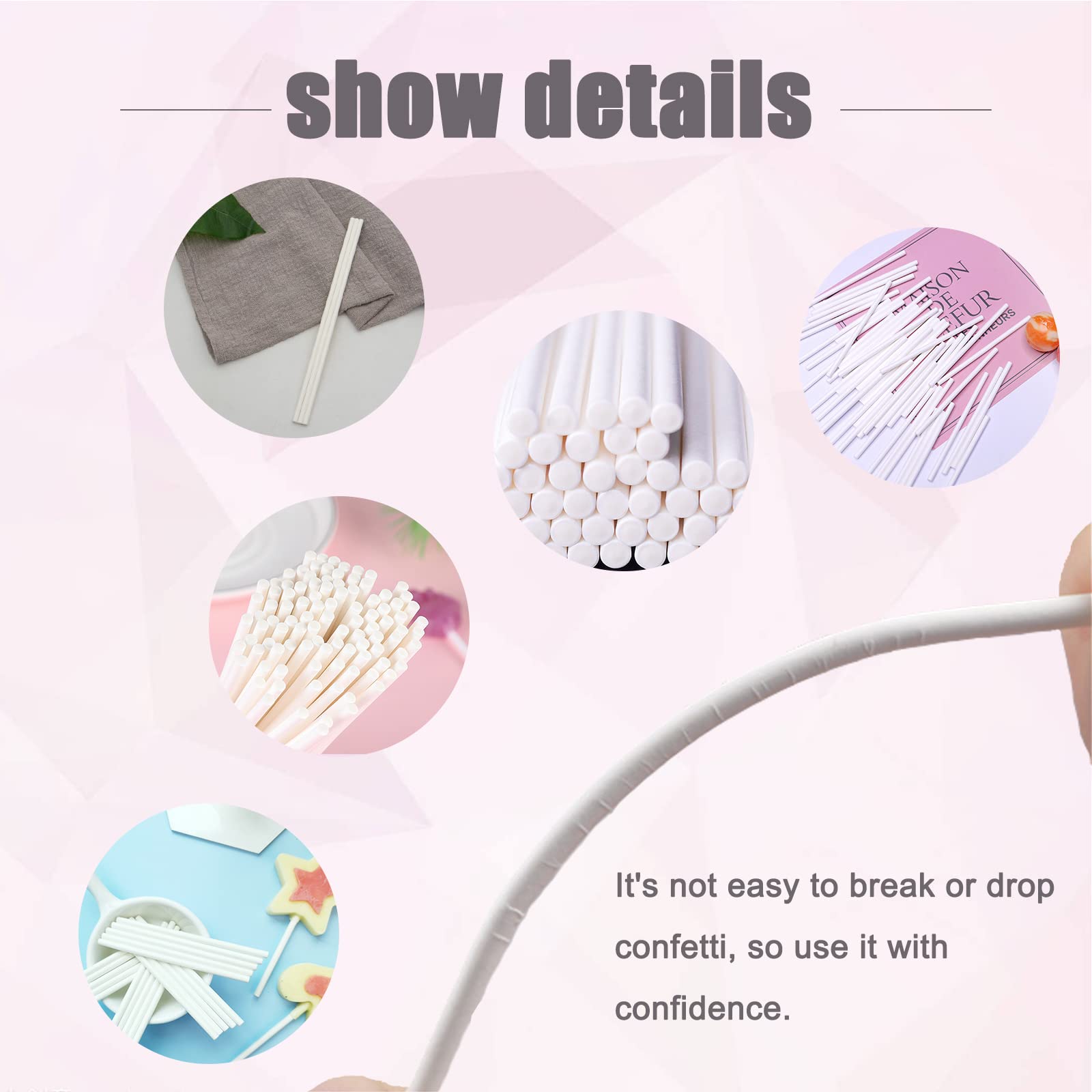500 Pcs 4-Inch White Lollipop Sticks,Cake Pops Sticks,Paper Treat Sticks Sucker Stick For Cake Toppers,Dessert,Chocolate,Cookie,