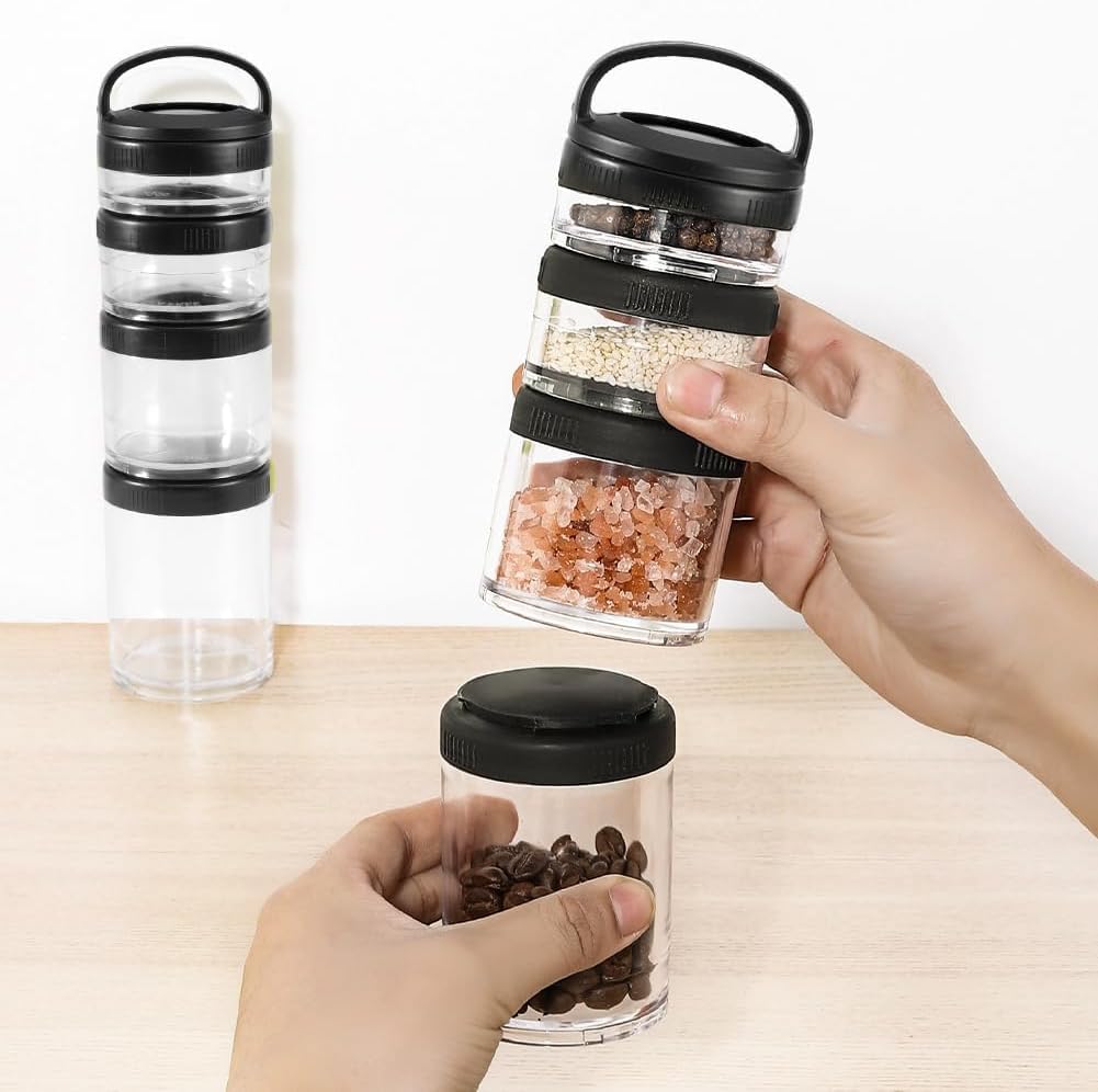Niralasa Plastic Portable Stackable Snack Container Twist Lock Storage Jars Food Storage Containers For Formula Snacks Protein P