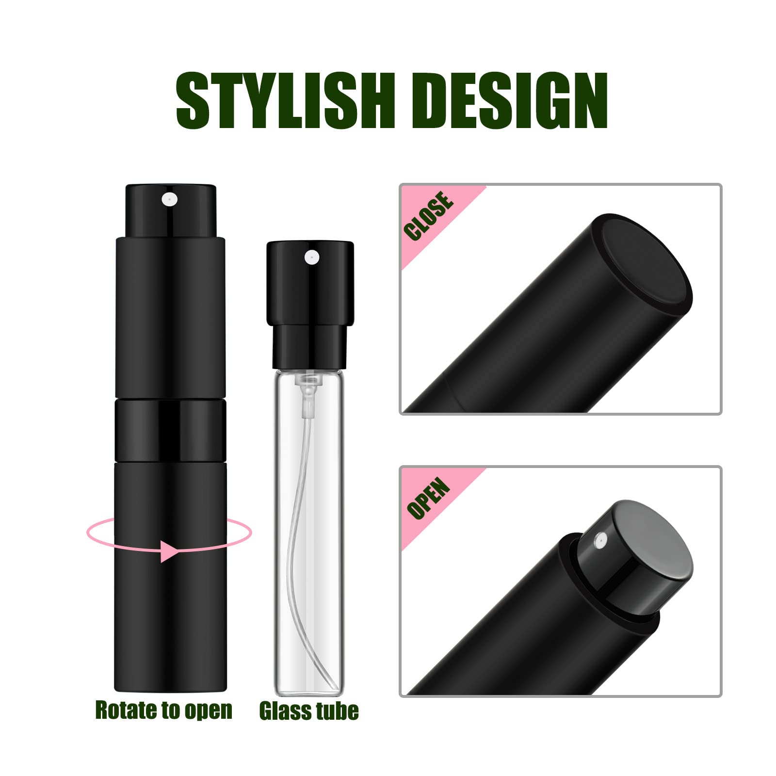 Iron Bill 7 Pcs/8Ml Portable Mini Perfume Atomizer Bottles, Empty Refillable Spray Bottle With 3 Types Of Refill Tools, Pocket T