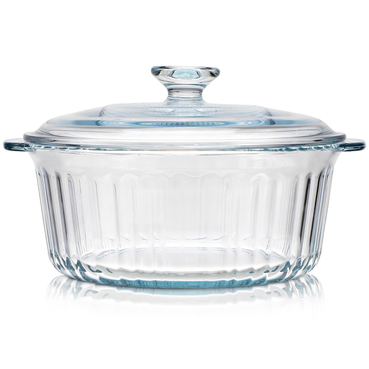 Cabilock Glass Casserole Dish with Lid, 2.5qt/82oz Round Baking Dishes with Handle, Glass Microwave Bowls for Oven, Covered Food