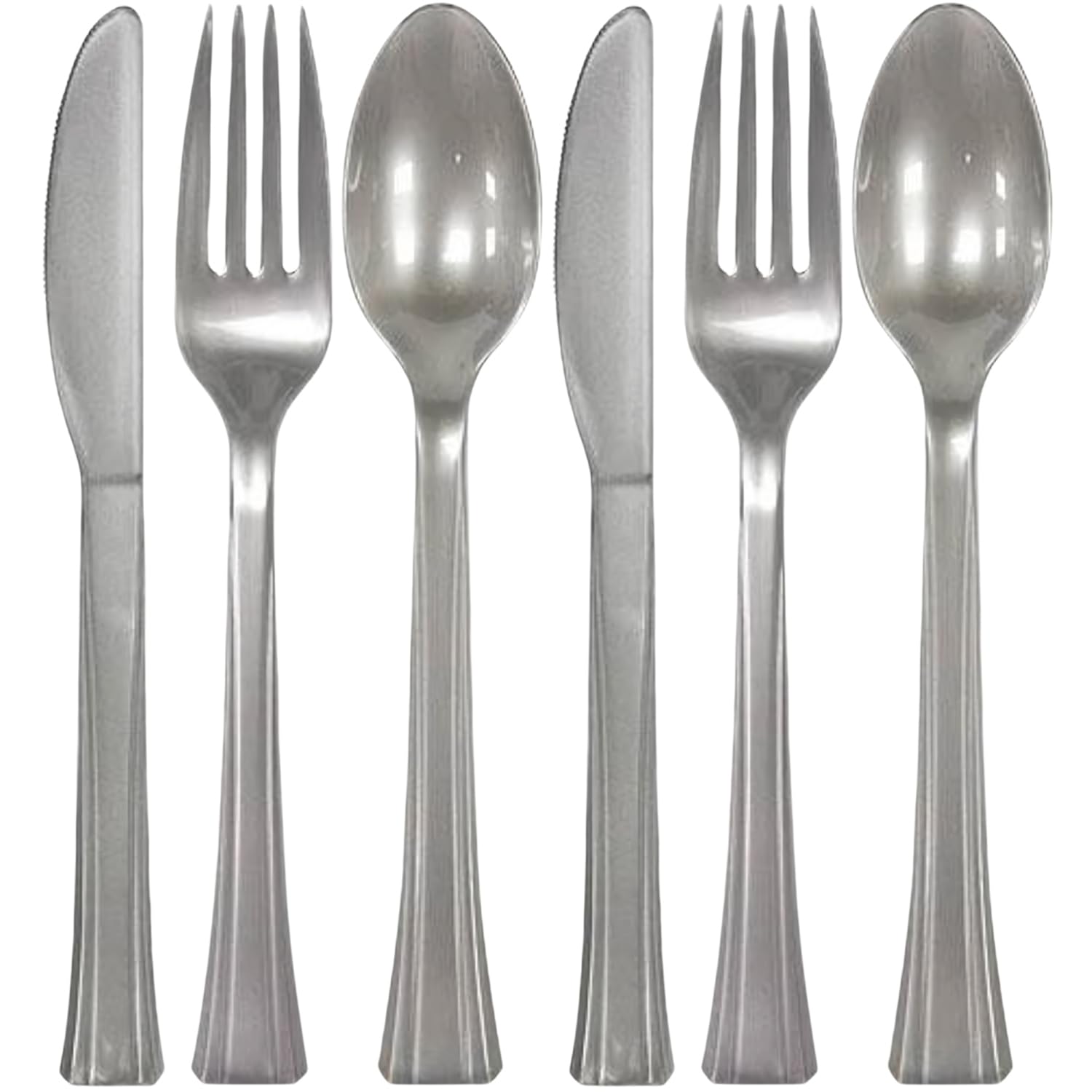 Assorted Silver Plastic Cutlery (Pack Of 24) - Elegant, Durable & Disposable Party Supplies For Every Occasion