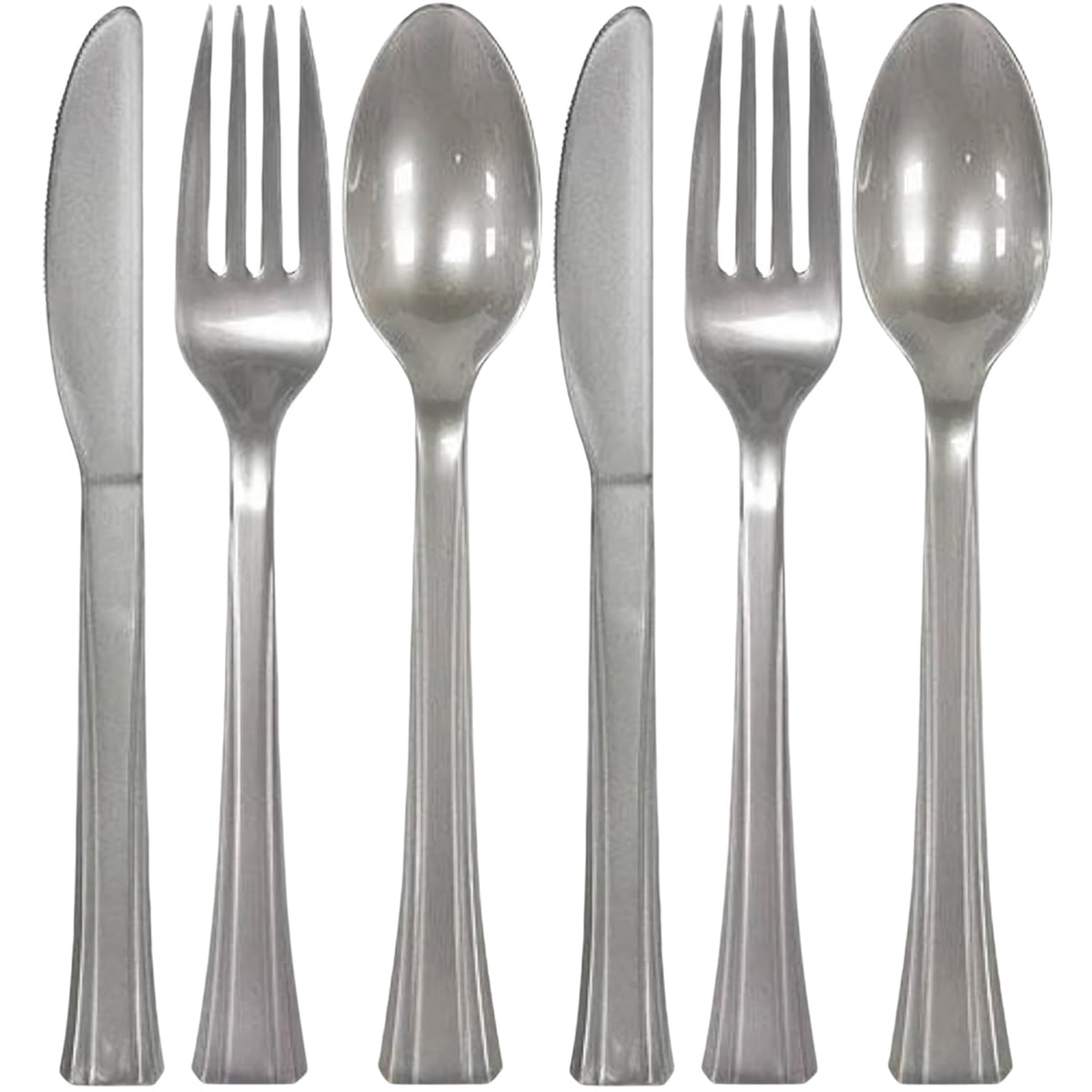 Assorted Silver Plastic Cutlery (Pack Of 24) - Elegant, Durable & Disposable Party Supplies For Every Occasion