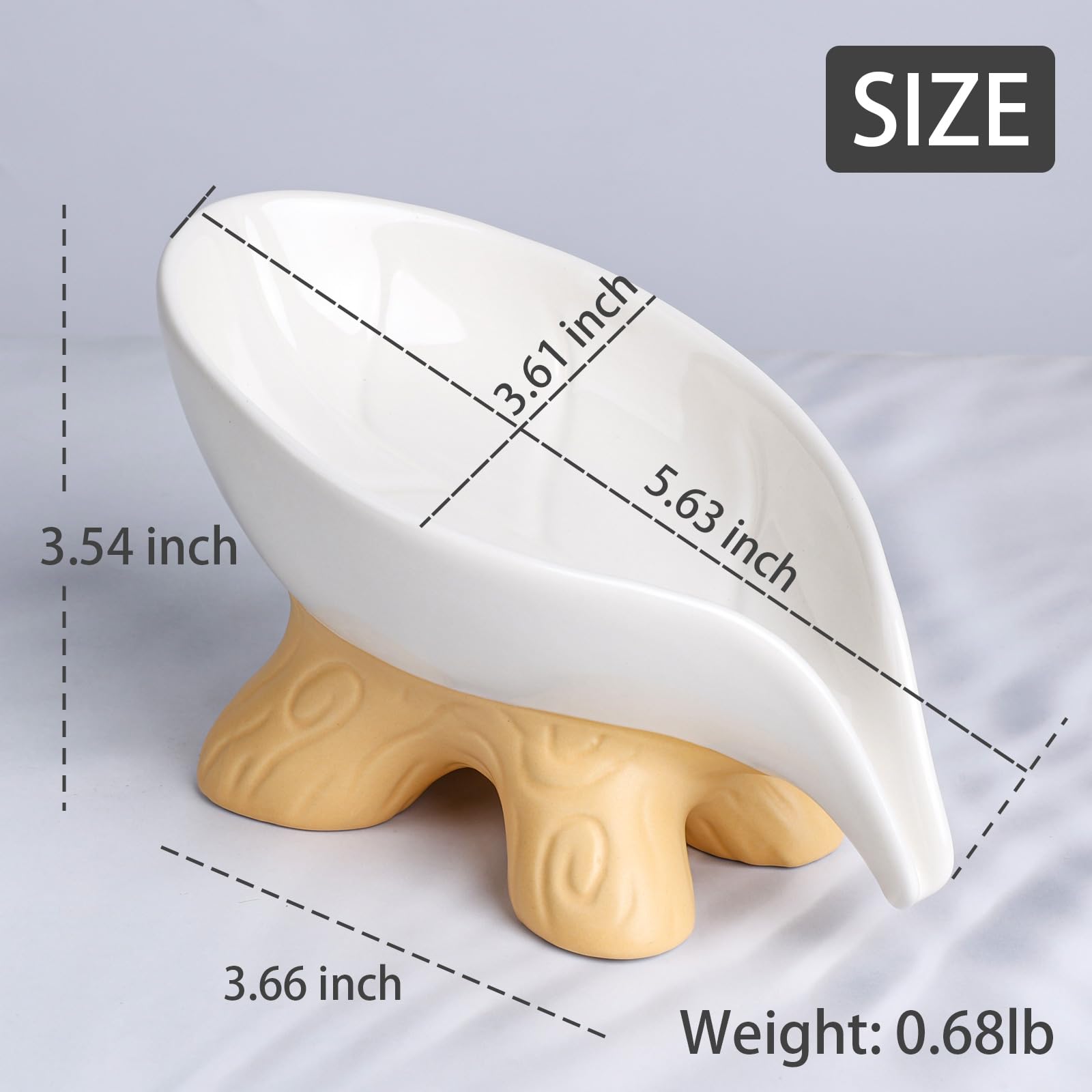 Soap Dish, Soap Holder Self Draining Leaf Shape Soap Dishes, Ceramic Draining Soap Dish For Bathroom Shower, White Farmhouse Soa