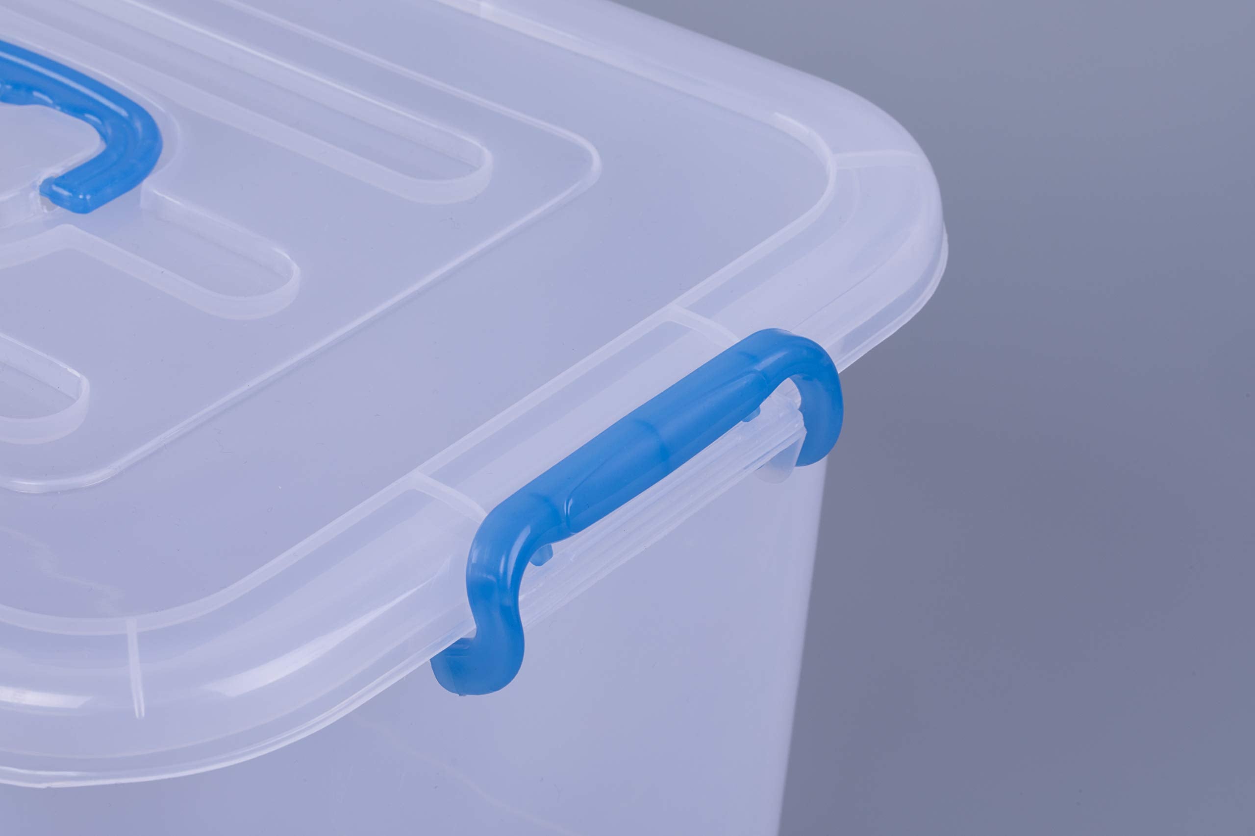 Basicwise Large Clear Storage Container With Lid And Handles