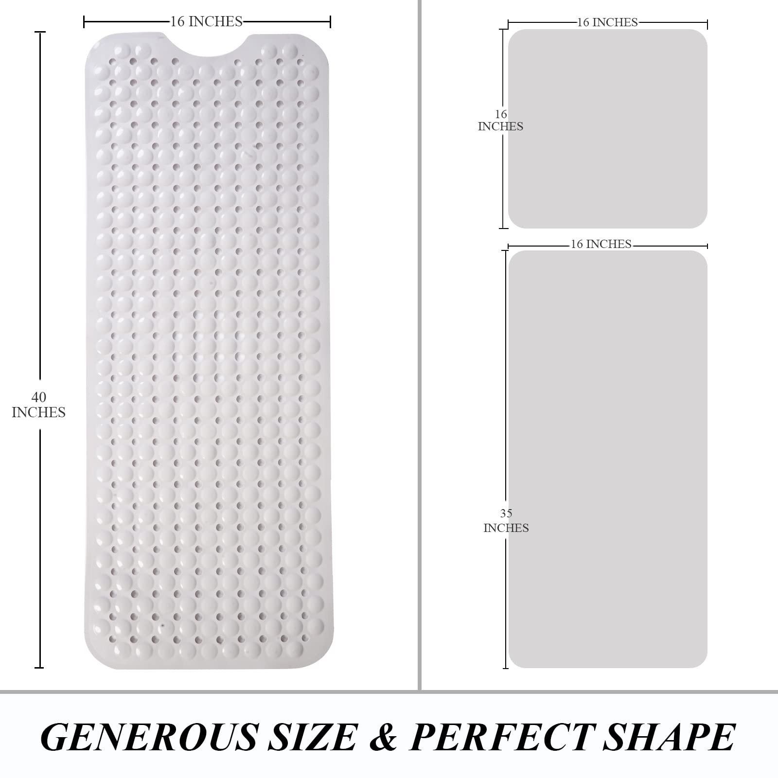 Sheepping Baby Bath Mat Non Slip Extra Long Bathtub Mat For Kids 40 X 16 Inch - Eco Friendly Bath Tub Mat With 310 Big Suction C