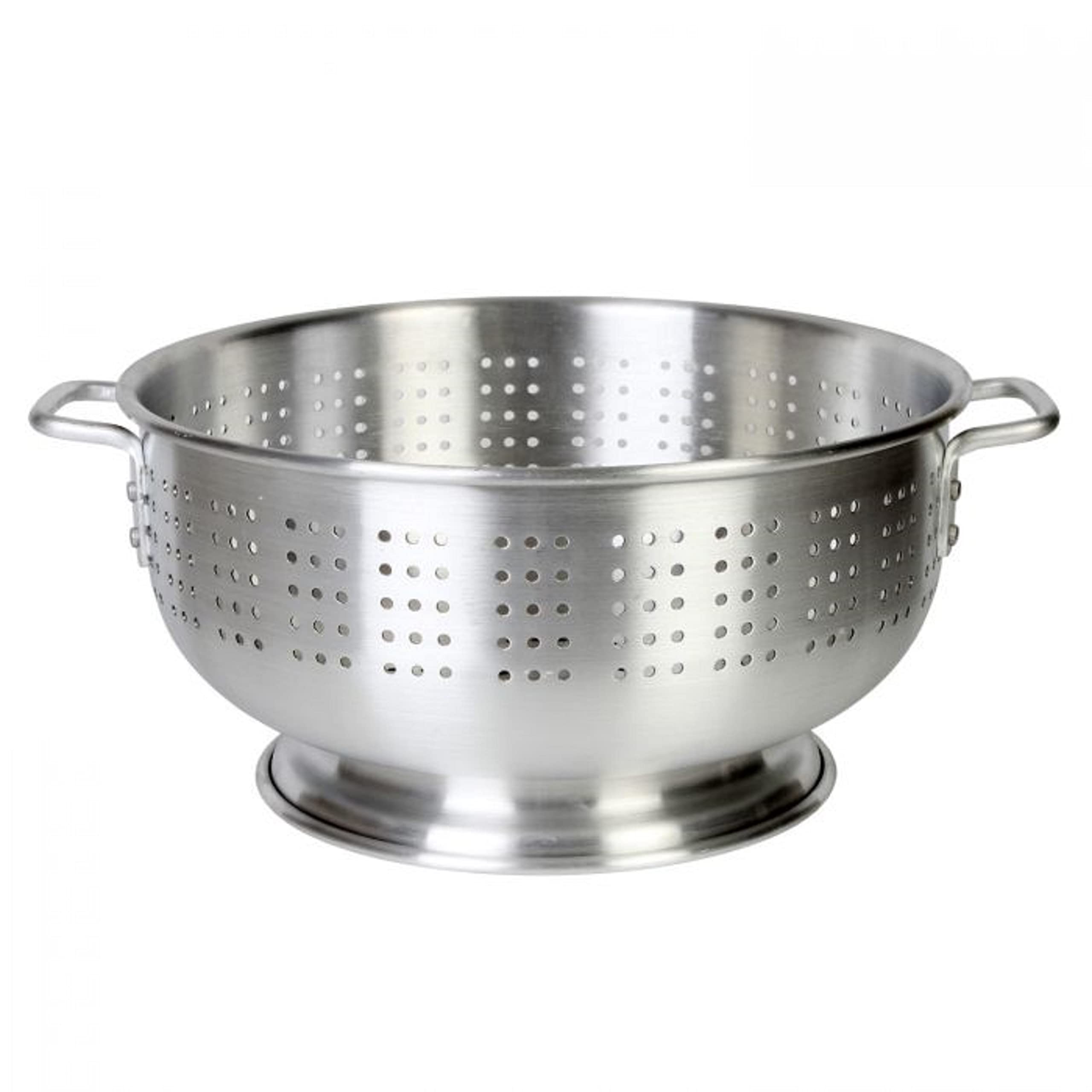 Truecraftware-12 Quart Heavy Duty Colander With Handles And Stable Base Aluminum- Pasta Spaghetti Berry Fruit Vegetable Kitchen